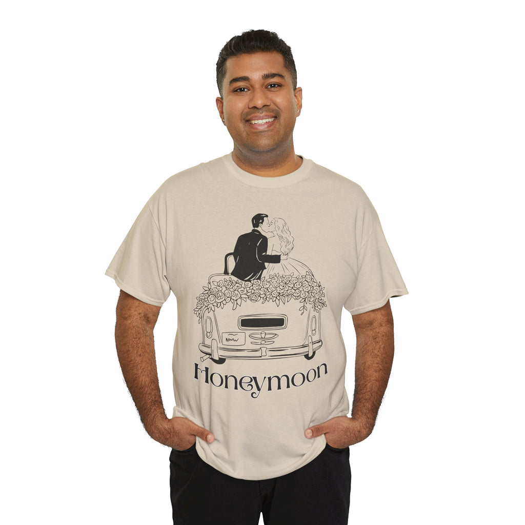 Honeymoon Wedding  T-Shirt, Romantic Couple Shirt, Newlywed Gift, Wedding Celebration Apparel, Typography Tee, Unisex Cotton Top