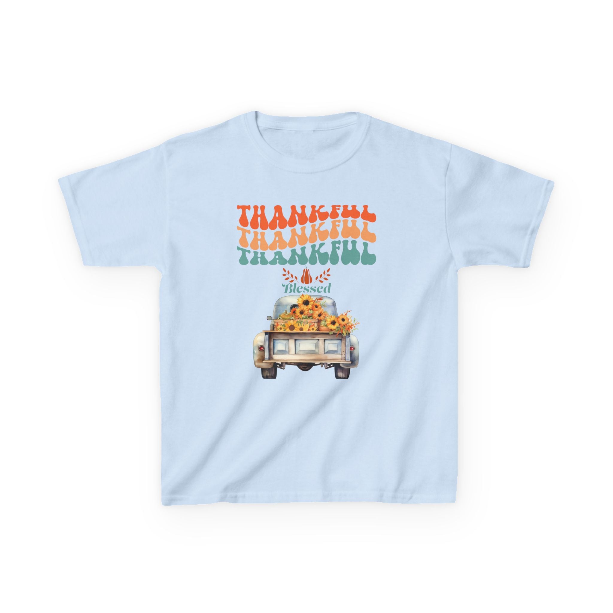Thankful Kids Tee | Cute Autumn T-Shirt | Thanksgiving Gift | Kids Holiday Wear | Family Gathering Apparel