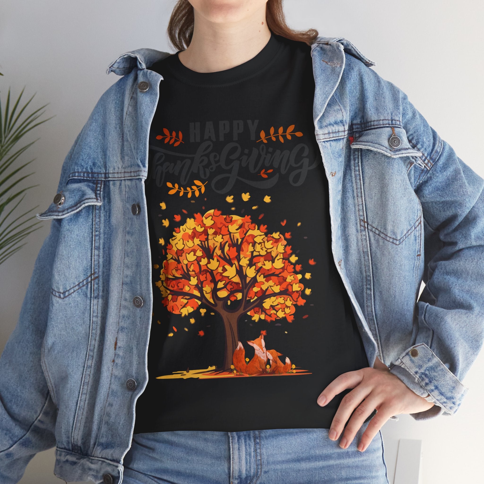 Thanksgiving Tree Tee, Fall T-Shirt, Autumn Apparel, Cozy Gift for Family, Cute Holiday Top
