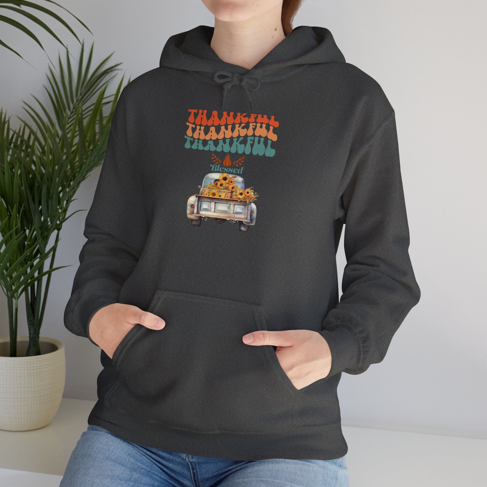 Thankful Vintage Hoodie - Cozy Unisex Sweatshirt for Fall, Thanksgiving Gathering, Gift, Casual Wear, Layering