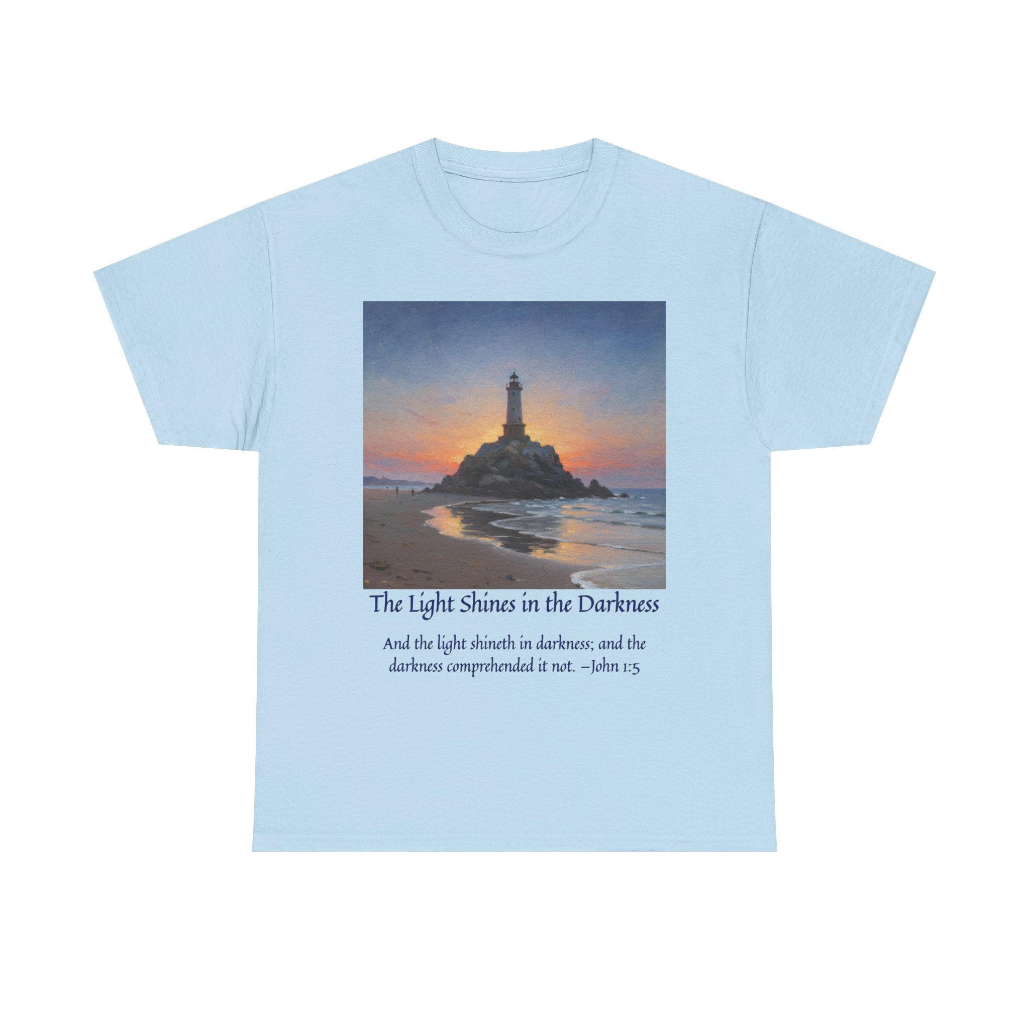 Light in Darkness Unisex Cotton Tee-inspired by Monet, Inspirational Shirt, Bible Verse Tee, Faith-Based Apparel, Perfect Gift for All Occasions