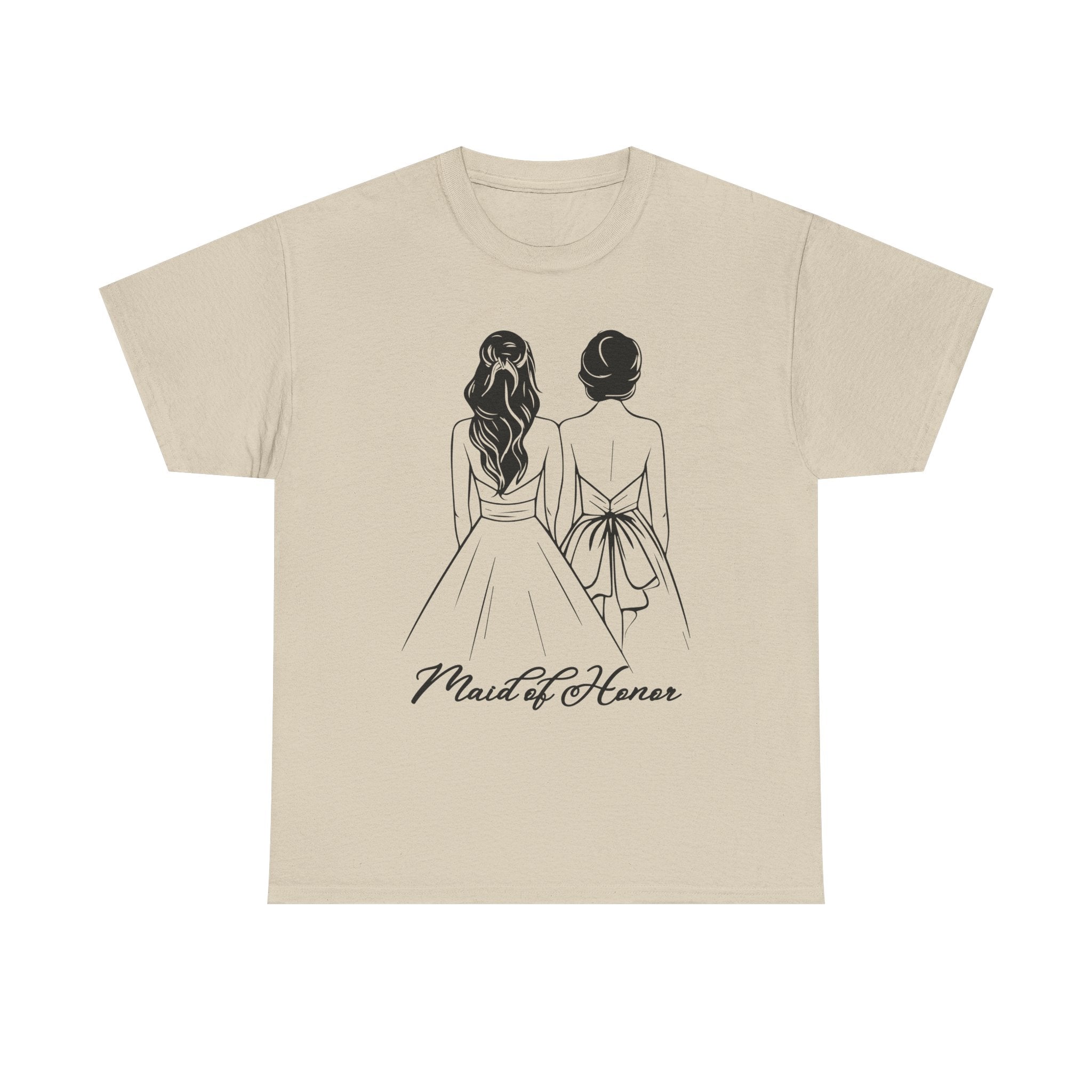Maid of Honor Tee, Unisex Heavy Cotton T-Shirt, Wedding Gift, Bridal Party Attire, Customizable Bridal Wear, Fun Bachelorette Shirt