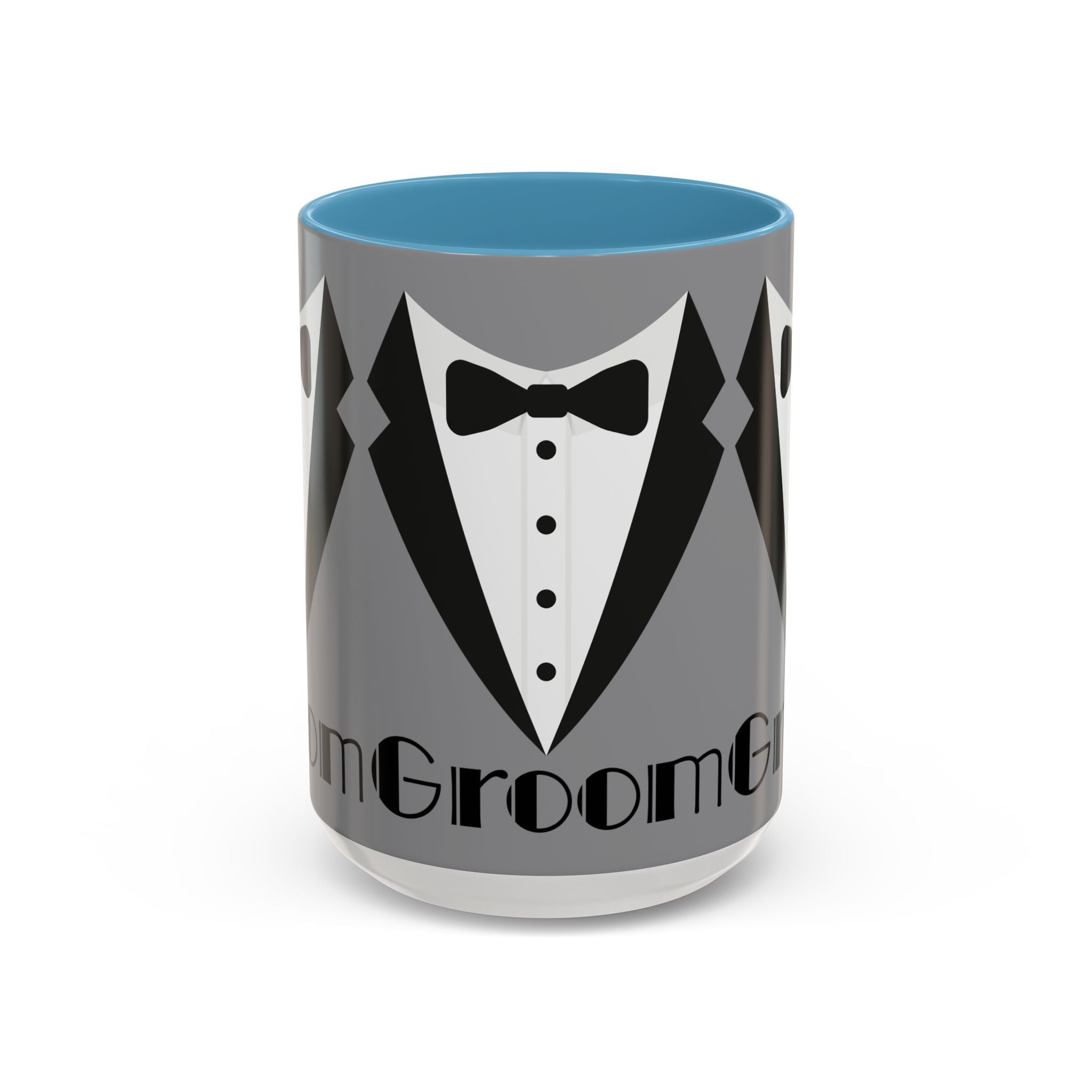 Groom Coffee Mug, Wedding Gift, Groomsmen Party Mug, Black and White Accent Mug, Engagement Celebration