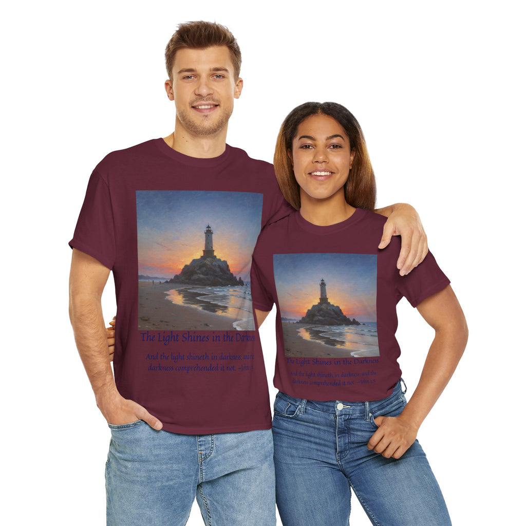 Light in Darkness Unisex Cotton Tee-inspired by Monet, Inspirational Shirt, Bible Verse Tee, Faith-Based Apparel, Perfect Gift for All Occasions