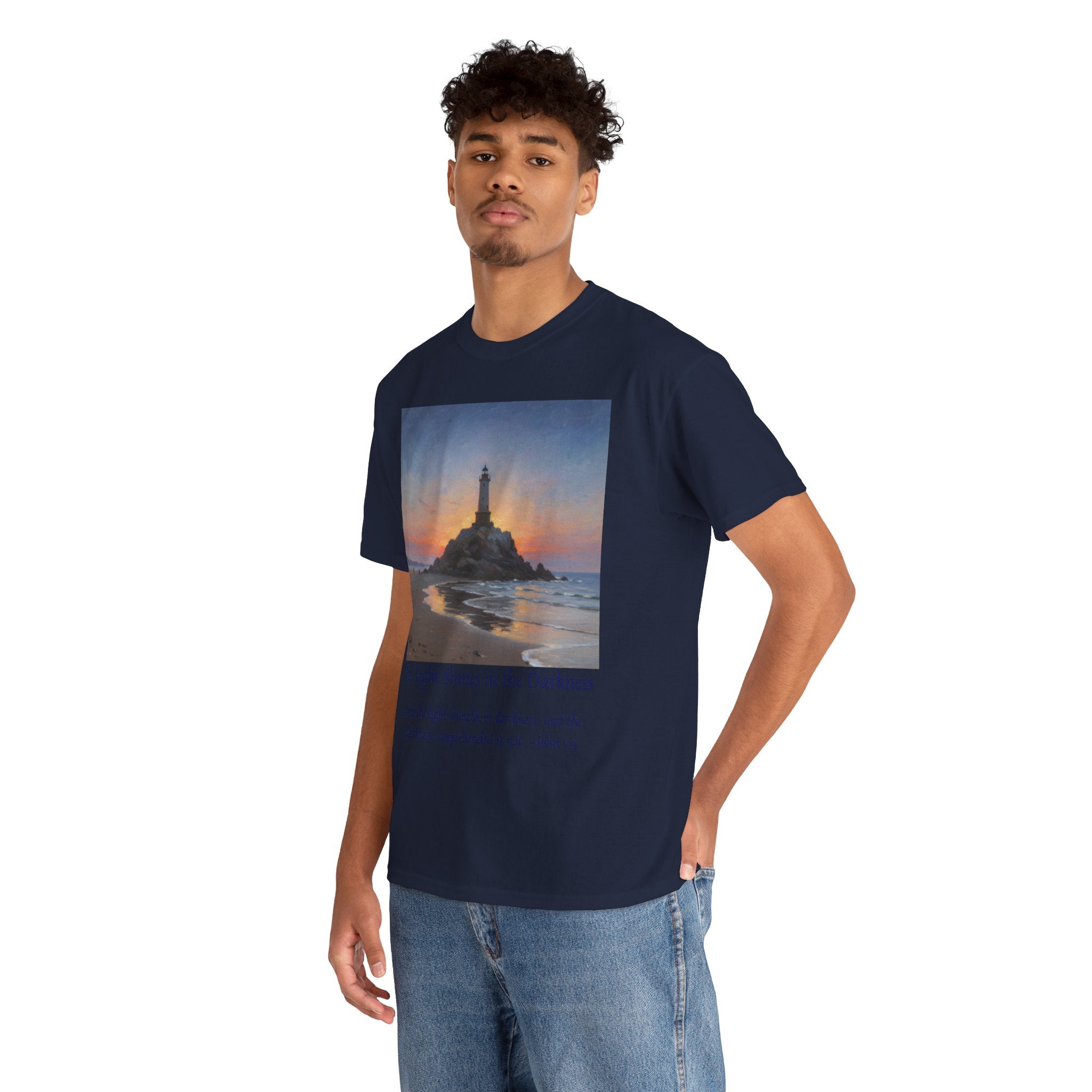 Light in Darkness Unisex Cotton Tee-inspired by Monet, Inspirational Shirt, Bible Verse Tee, Faith-Based Apparel, Perfect Gift for All Occasions