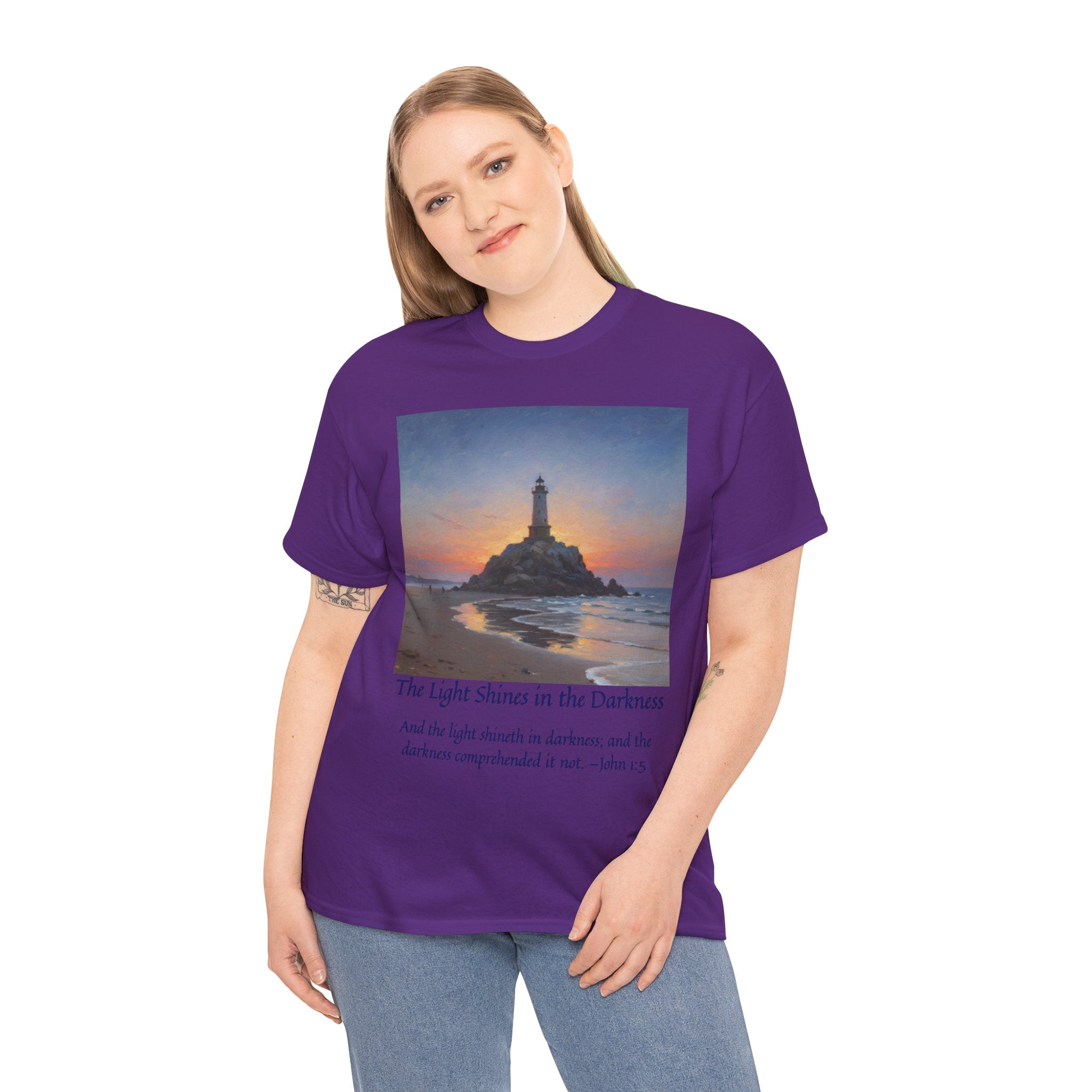 Light in Darkness Unisex Cotton Tee-inspired by Monet, Inspirational Shirt, Bible Verse Tee, Faith-Based Apparel, Perfect Gift for All Occasions