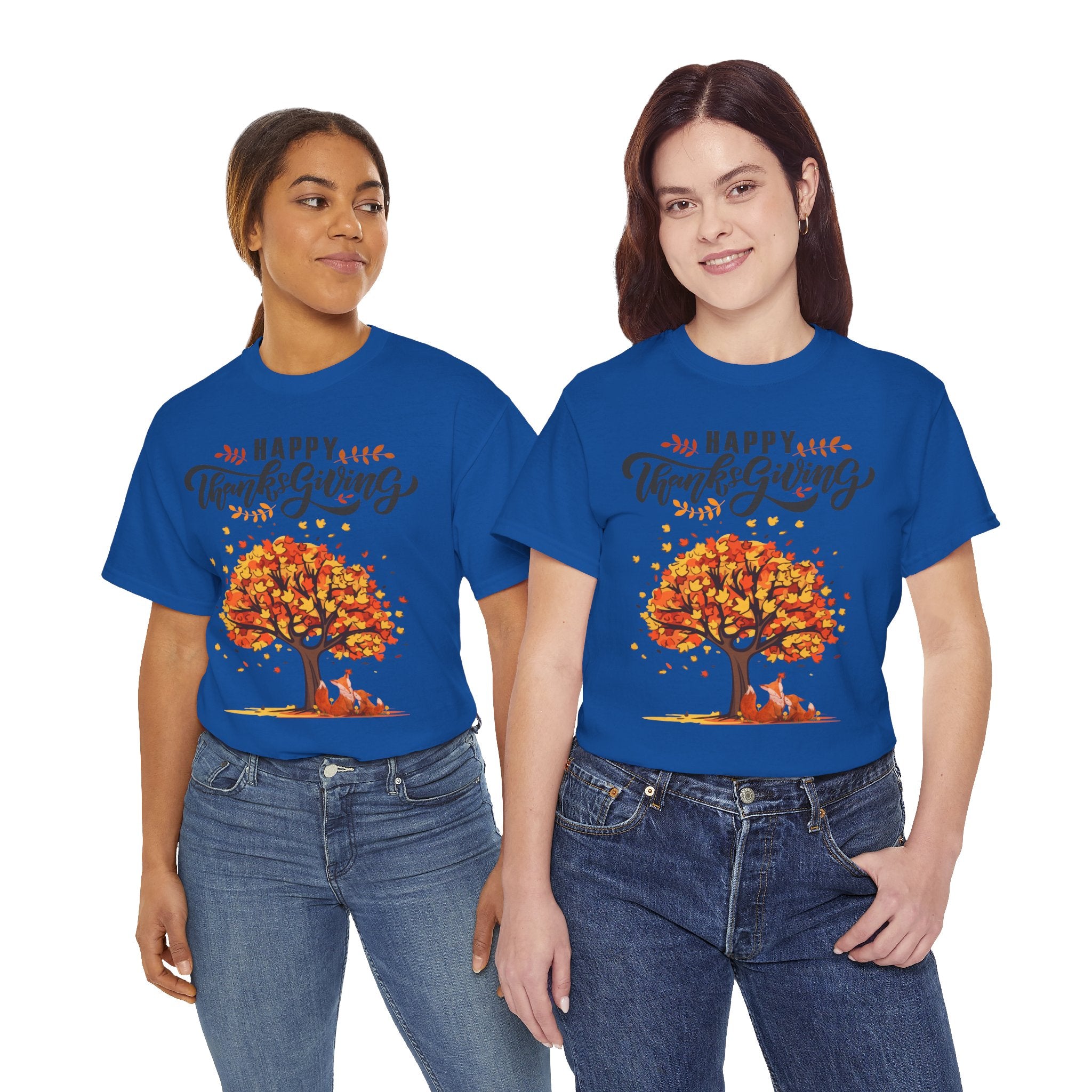 Thanksgiving Tree Tee, Fall T-Shirt, Autumn Apparel, Cozy Gift for Family, Cute Holiday Top