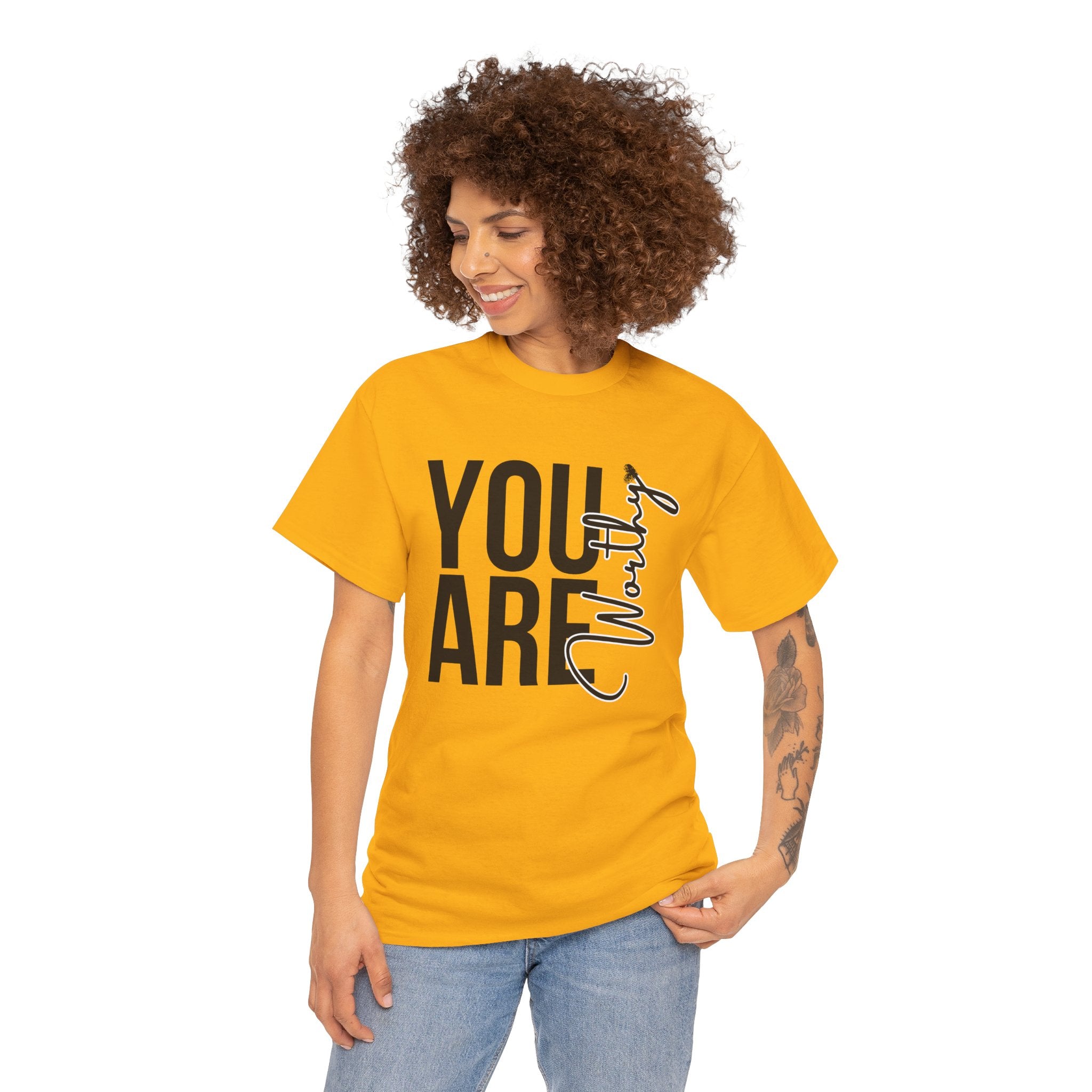 You Are Worthy Unisex Heavy Cotton Tee, Motivational Quote Shirt, Gift for Friends, Self-Love Tee, Uplifting Apparel, Positive [...]