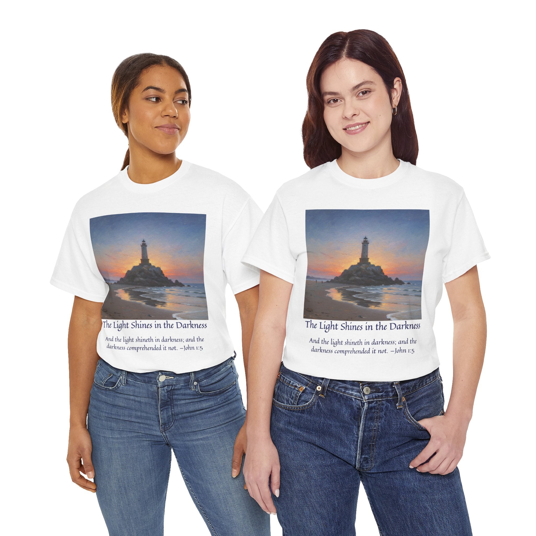 Light in Darkness Unisex Cotton Tee-inspired by Monet, Inspirational Shirt, Bible Verse Tee, Faith-Based Apparel, Perfect Gift for All Occasions