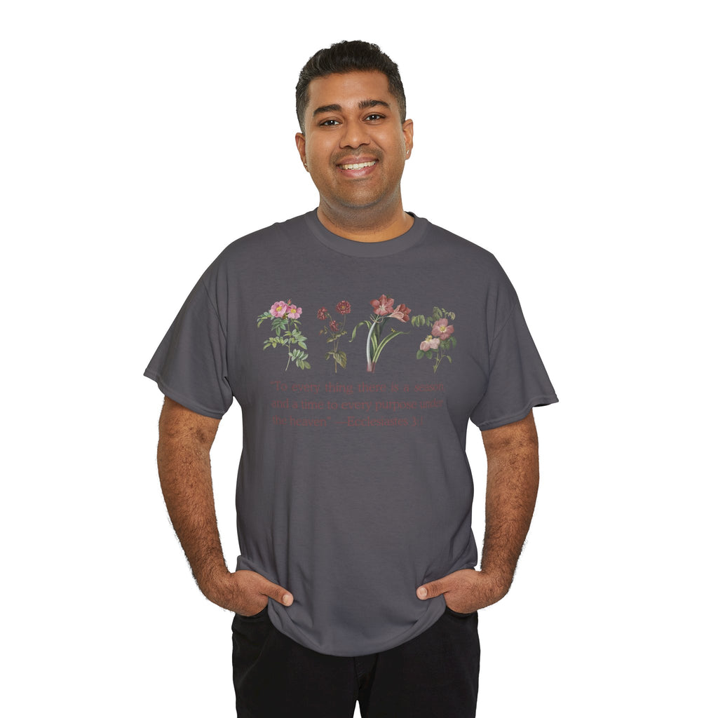 Christian -Biblical Inspirational Floral Quote Tee, Nature Lover Gift, Eco-Friendly Fashion, Casual Everyday Wear