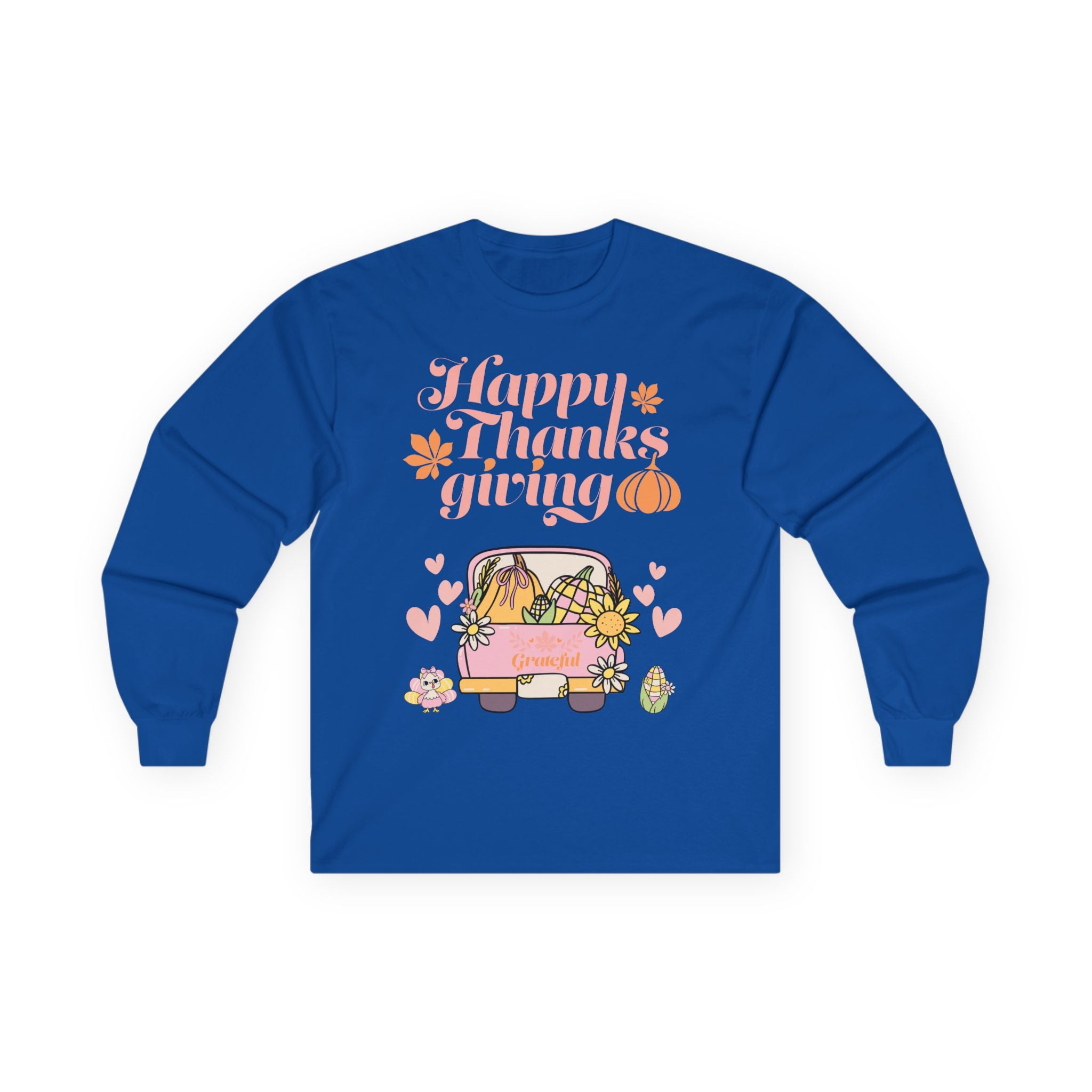 Thanksgiving Long Sleeve Tee, Cozy Fall Shirt, Autumn Apparel, Holiday Gift, Harvest Celebration Clothing, Cute Graphic Tee (Different design upon request)