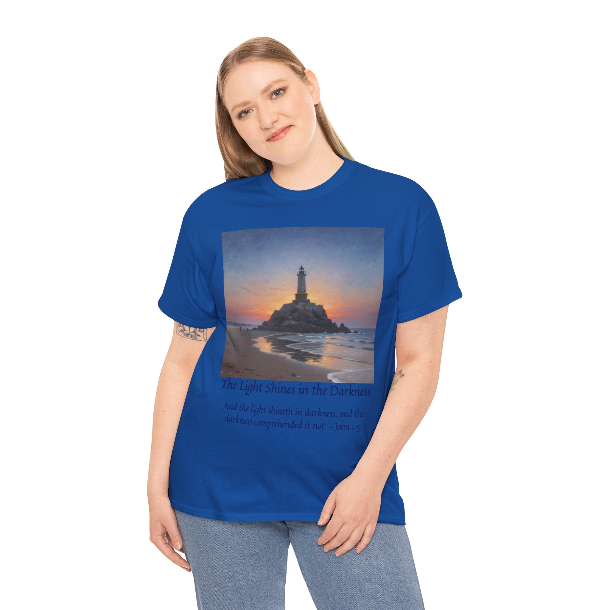 Light in Darkness Unisex Cotton Tee-inspired by Monet, Inspirational Shirt, Bible Verse Tee, Faith-Based Apparel, Perfect Gift for All Occasions