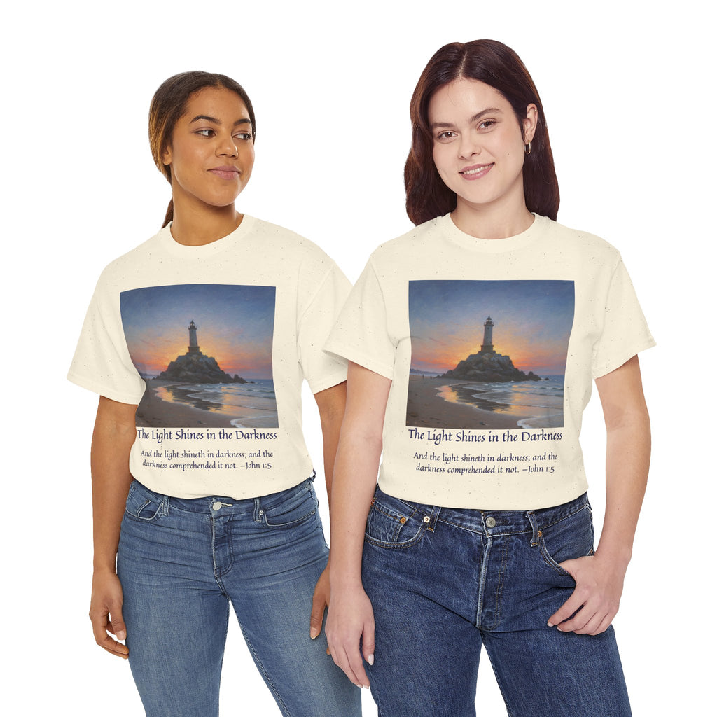 Light in Darkness Unisex Cotton Tee-inspired by Monet, Inspirational Shirt, Bible Verse Tee, Faith-Based Apparel, Perfect Gift for All Occasions