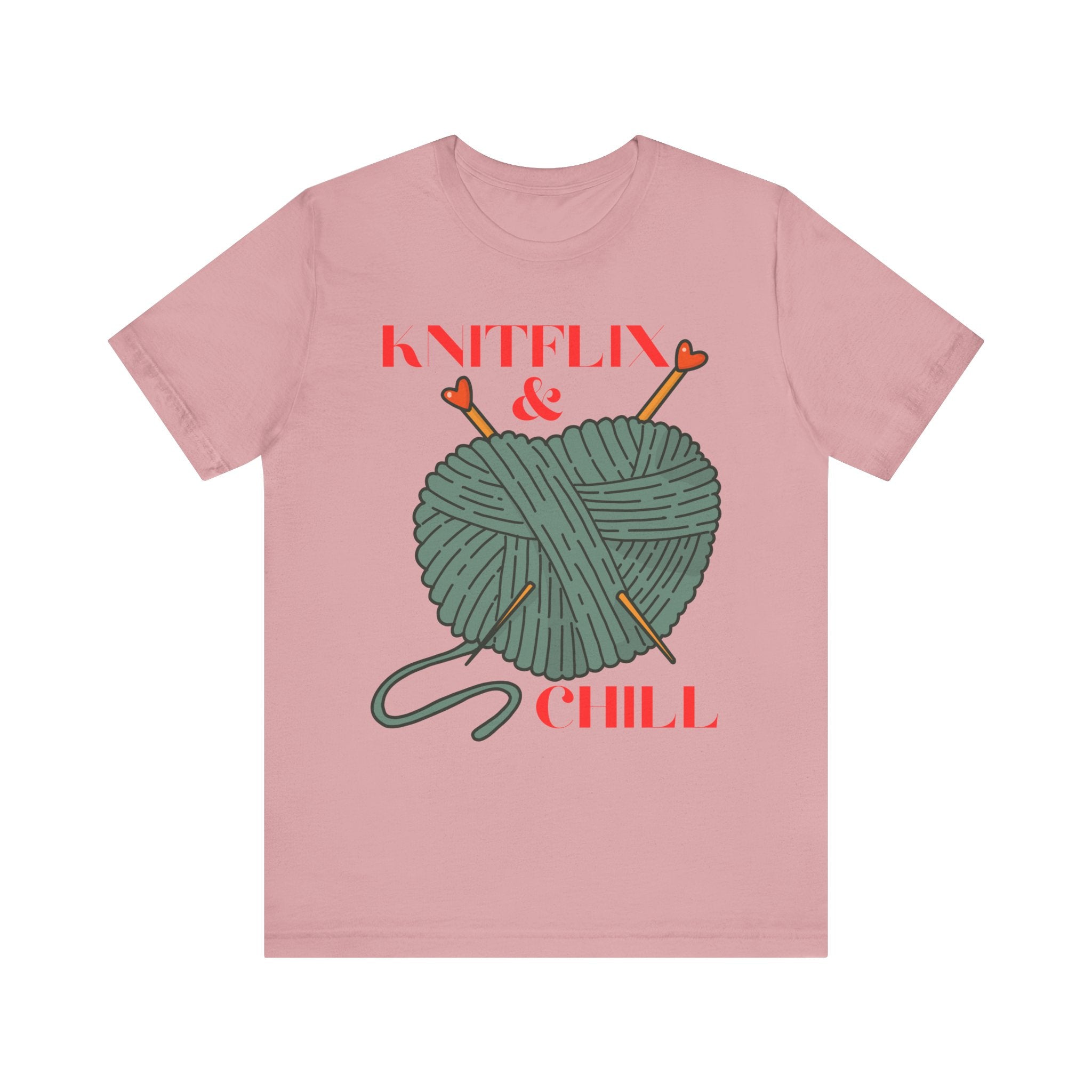 Knitflix & Chill Tee for Craft Lovers