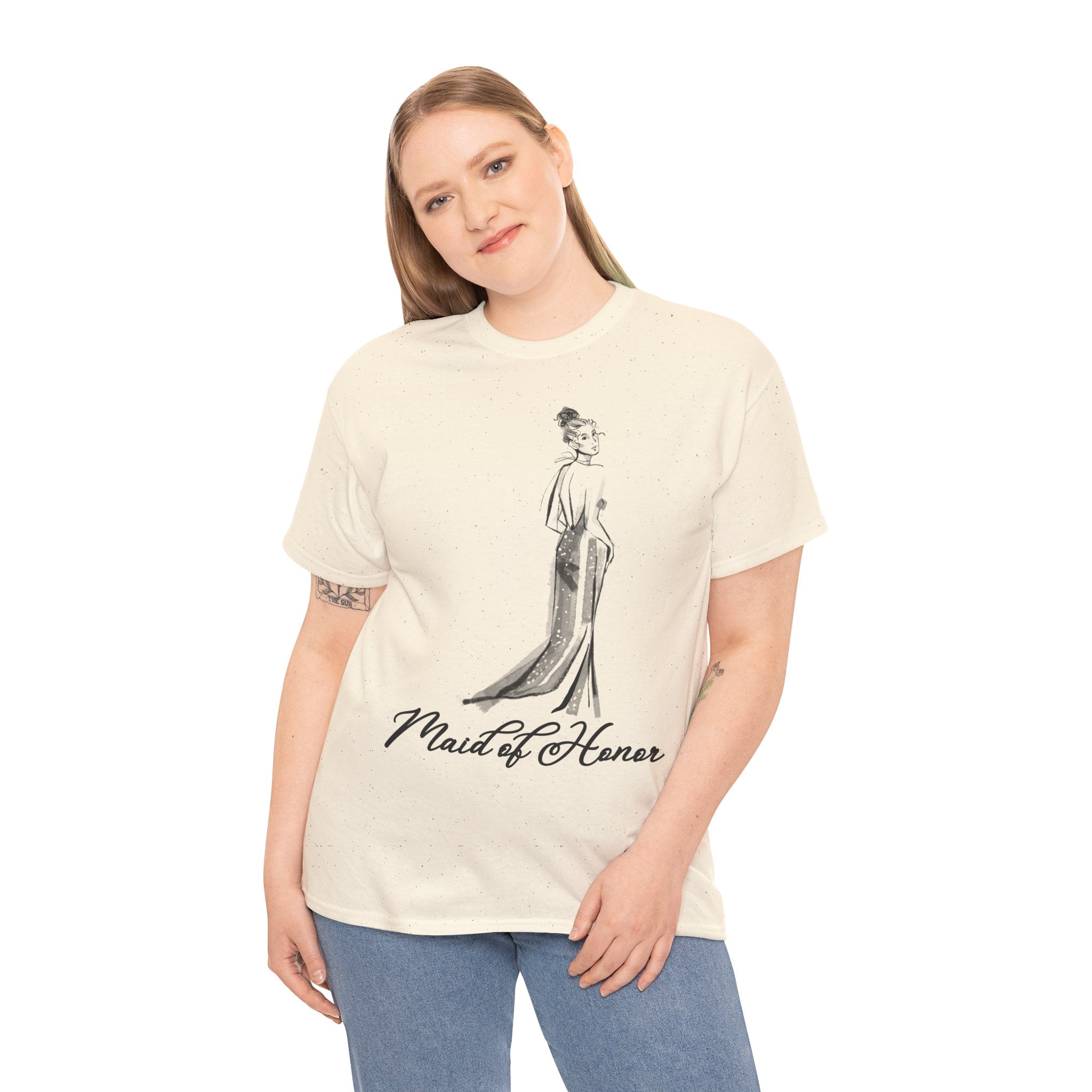 Maid of Honor Tee, Unisex Heavy Cotton Tee, Wedding Party Shirt, Bridal Shower Gift, Bachelorette Party Attire