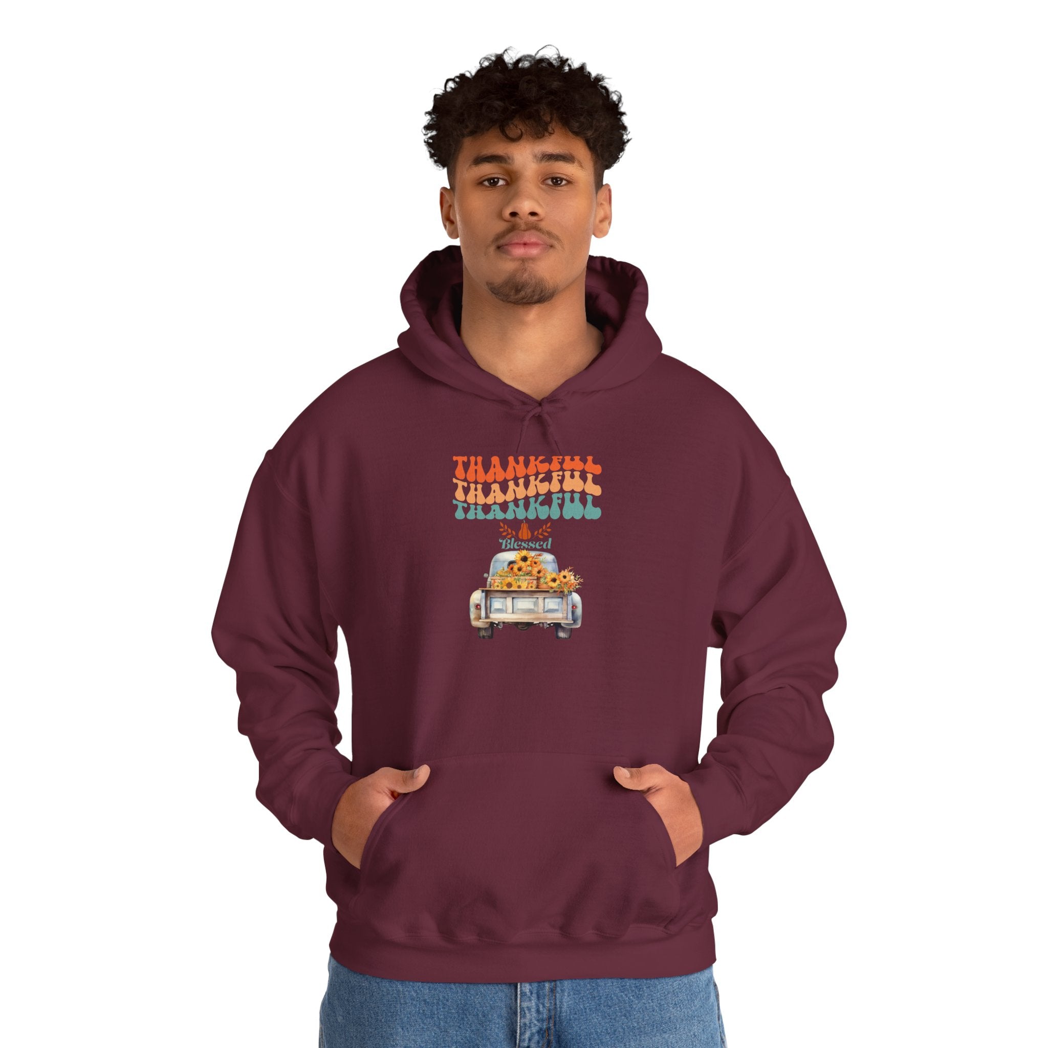 Thankful Vintage Hoodie - Cozy Unisex Sweatshirt for Fall, Thanksgiving Gathering, Gift, Casual Wear, Layering
