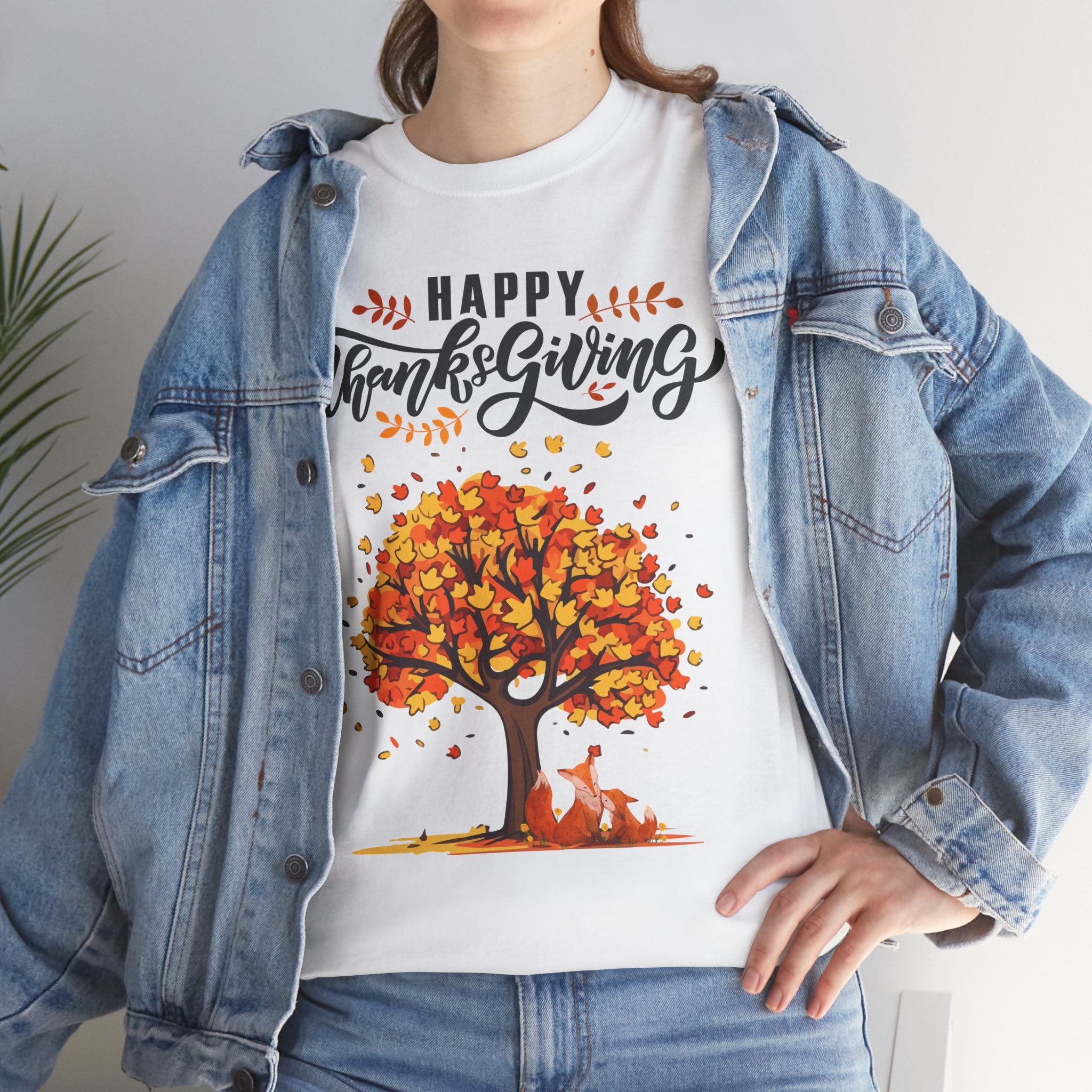 Thanksgiving Tree Tee, Fall T-Shirt, Autumn Apparel, Cozy Gift for Family, Cute Holiday Top