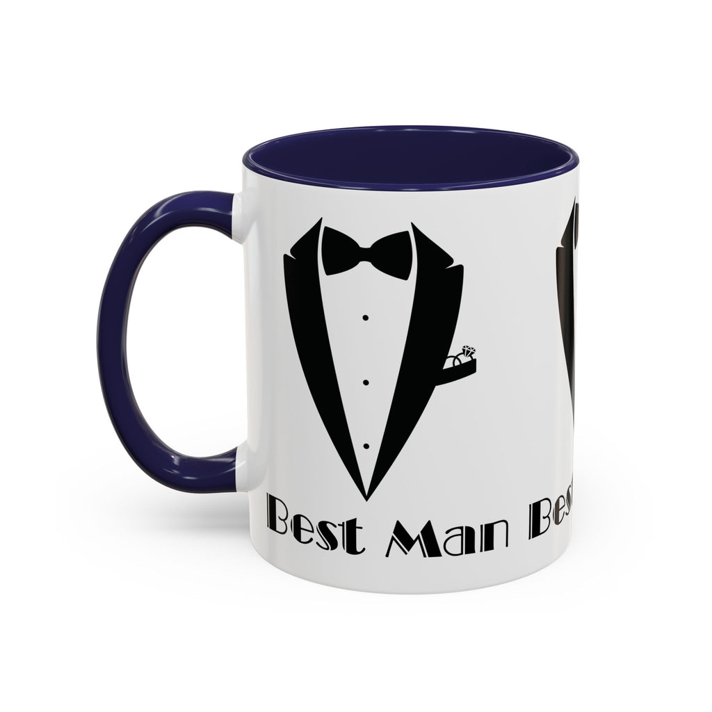 Best Man Accent Coffee Mug 11/15 oz, Groom’s Gift, Wedding Party Favor, Unique Best Man Gift, Black and White Coffee Cup