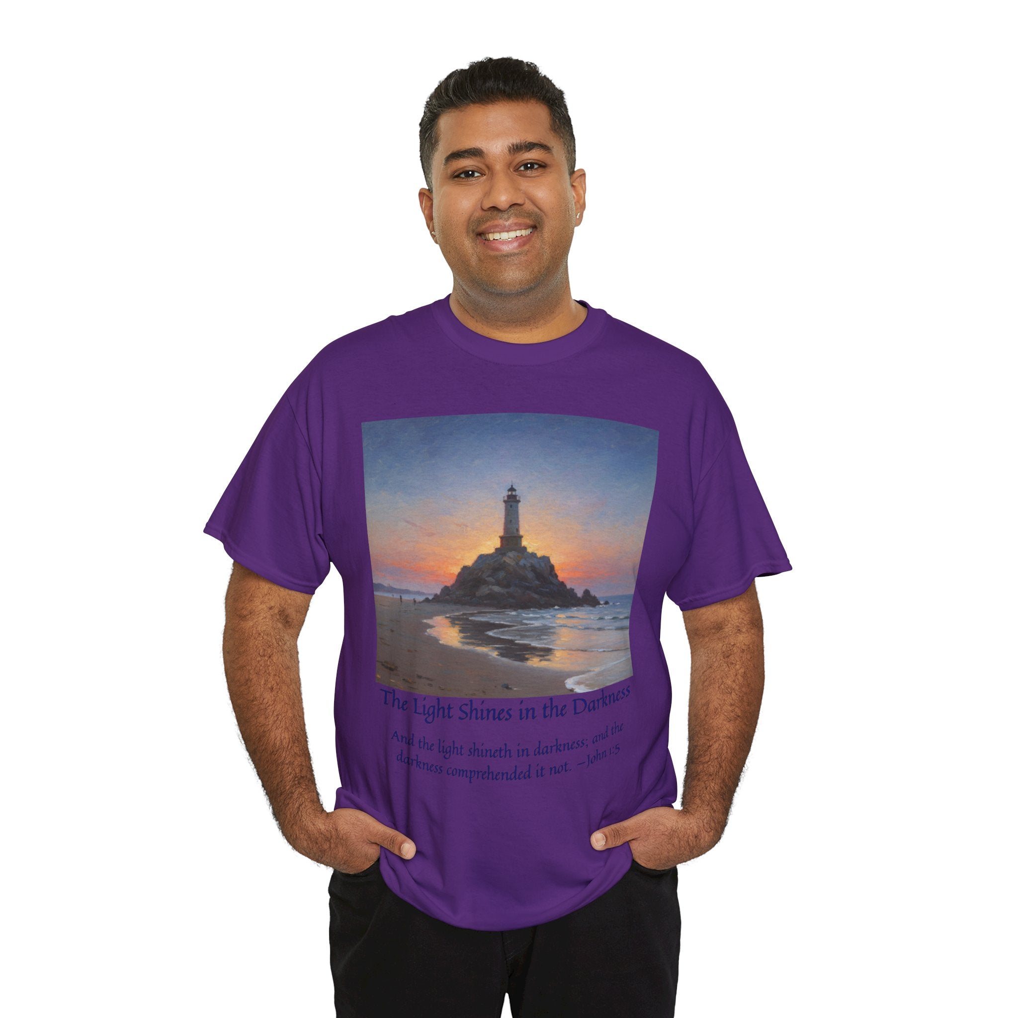 Light in Darkness Unisex Cotton Tee-inspired by Monet, Inspirational Shirt, Bible Verse Tee, Faith-Based Apparel, Perfect Gift for All Occasions
