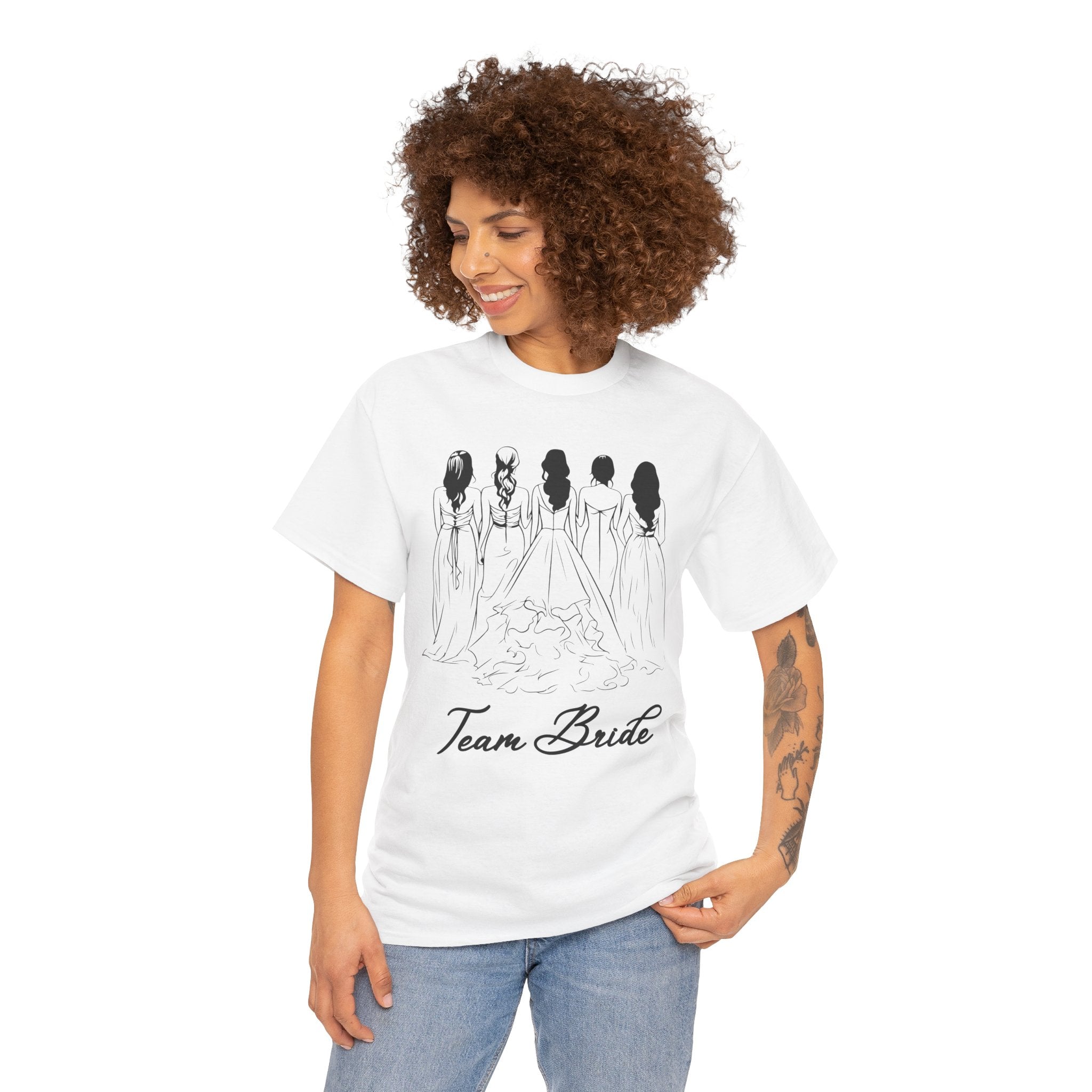 Team Bride Unisex Heavy Cotton Tee - Perfect for Weddings, Bridal Showers, Engagements, Bachelorette Parties, Group Celebrations