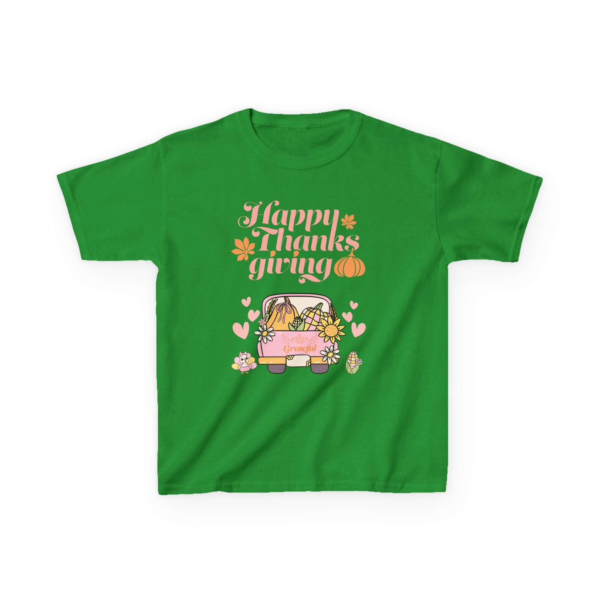 Happy Thanksgiving Kids Tee, Fall T-Shirt, Cute Pumpkin Shirt, Autumn Apparel, Kids Harvest Tee, Seasonal Kids Clothing
