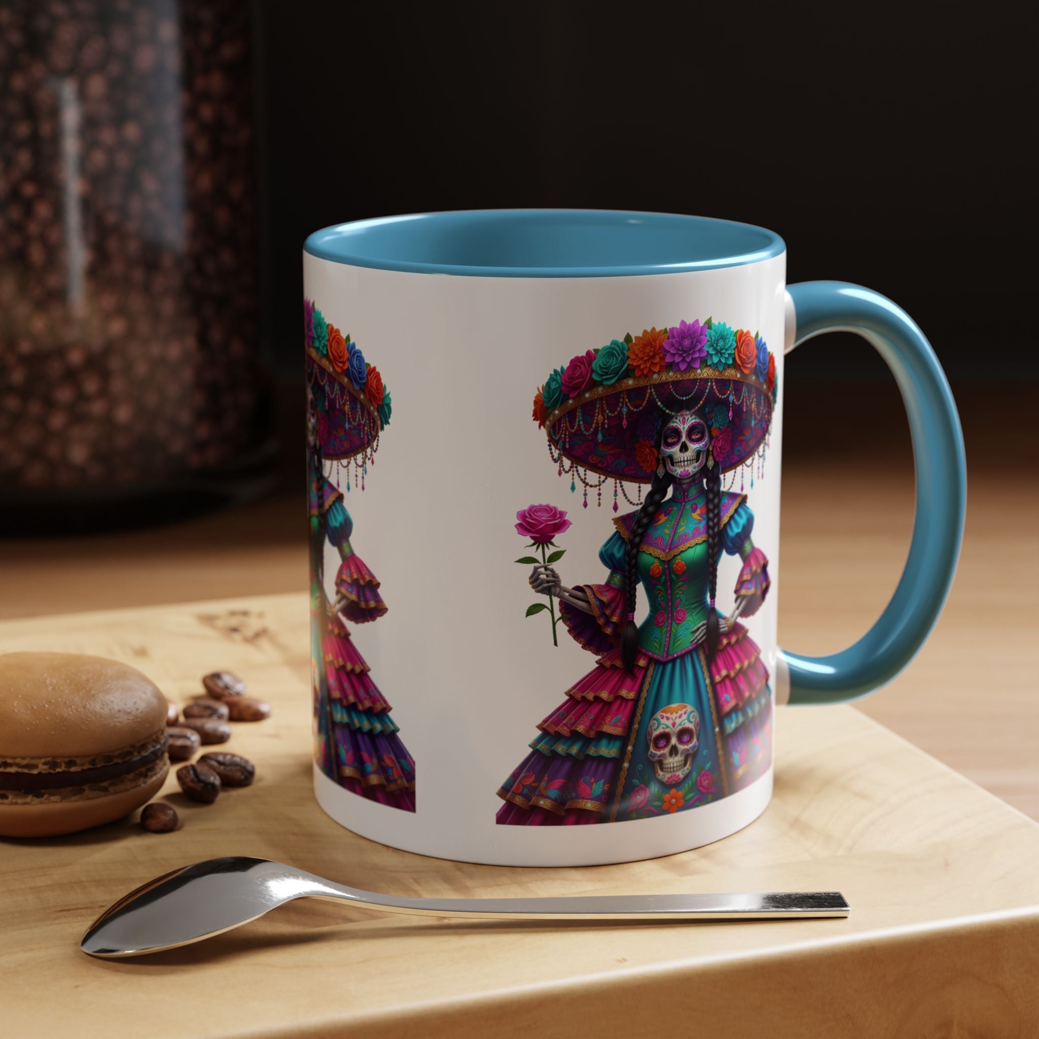 La Catrina Elegante – Día de los Muertos Inspired Artwork, Caffeine Lover Gift, Halloween Decor, Artful Drinkware