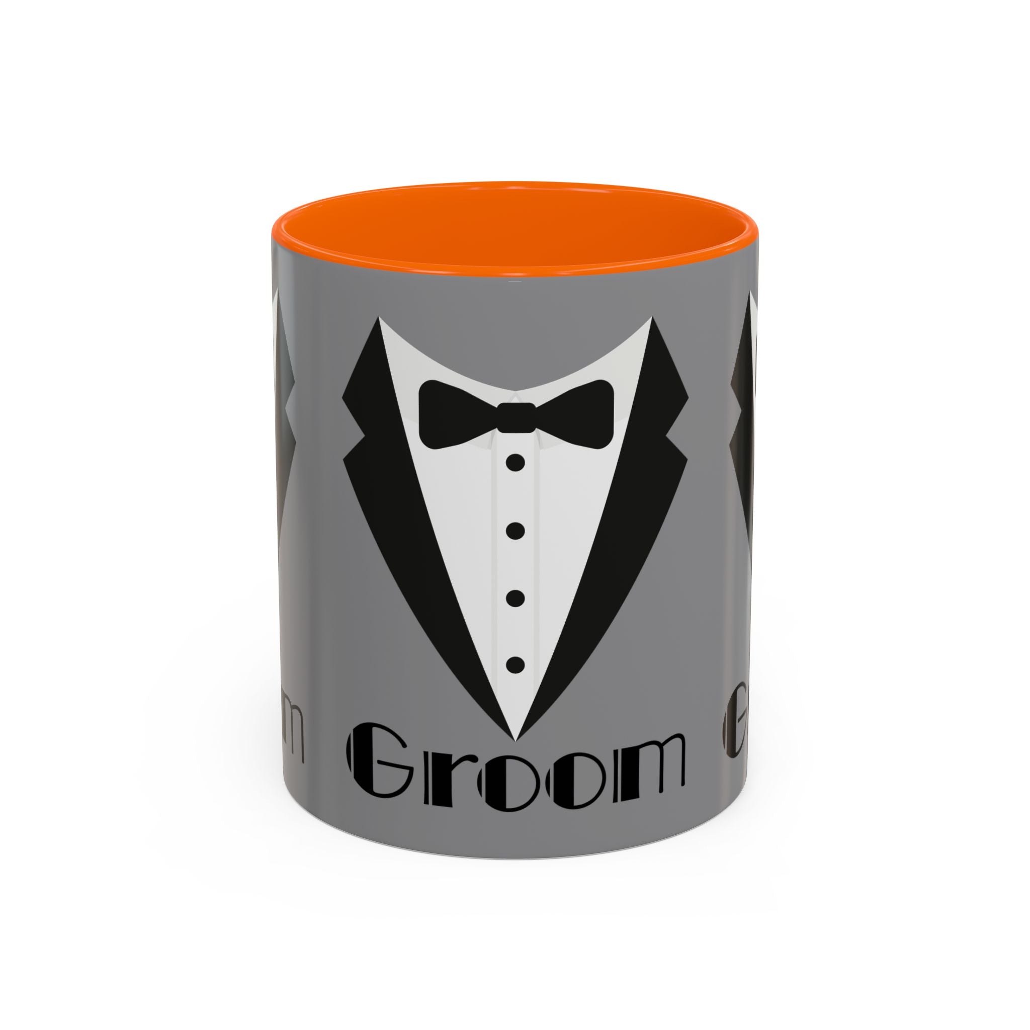 Groom Coffee Mug, Wedding Gift, Groomsmen Party Mug, Black and White Accent Mug, Engagement Celebration