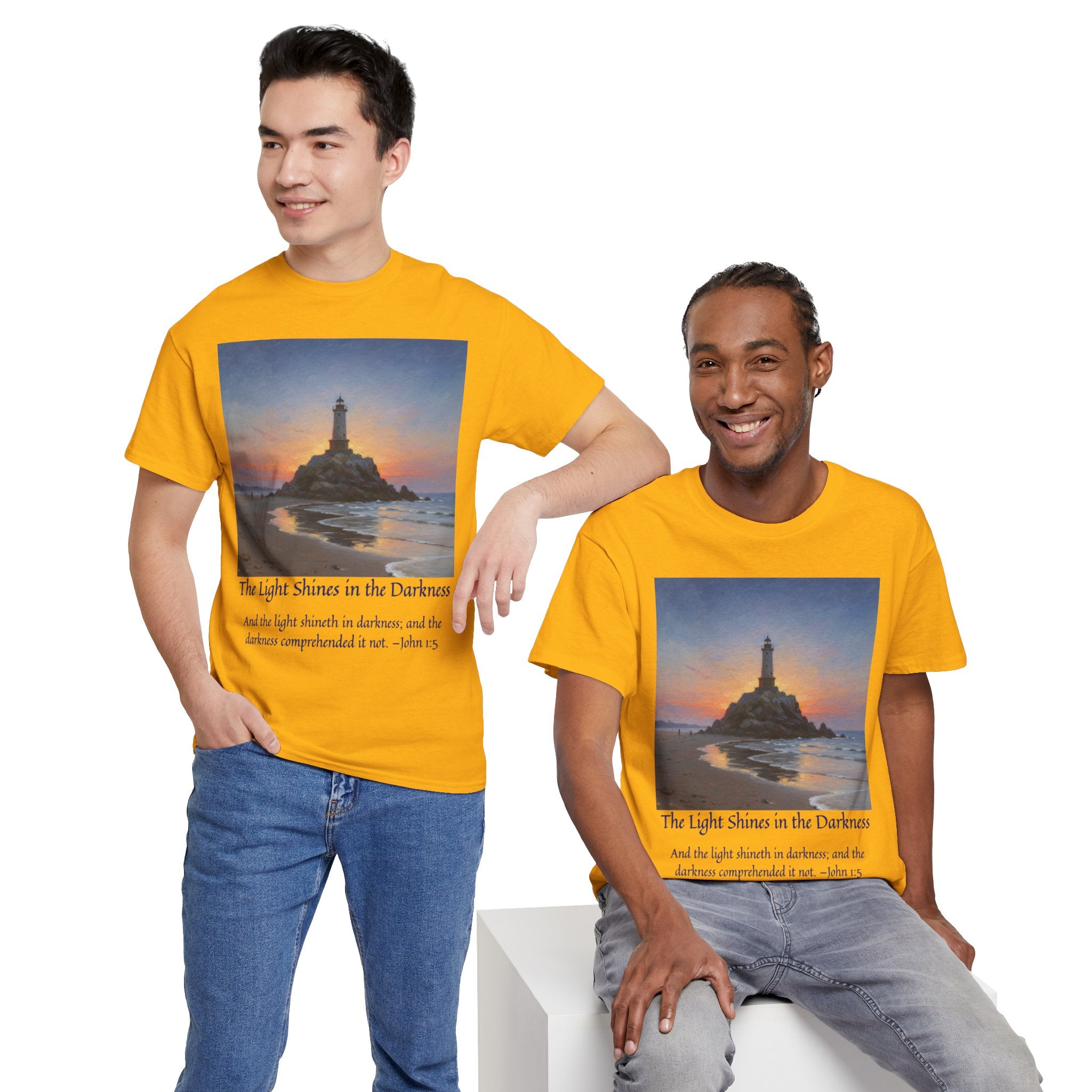 Light in Darkness Unisex Cotton Tee-inspired by Monet, Inspirational Shirt, Bible Verse Tee, Faith-Based Apparel, Perfect Gift for All Occasions