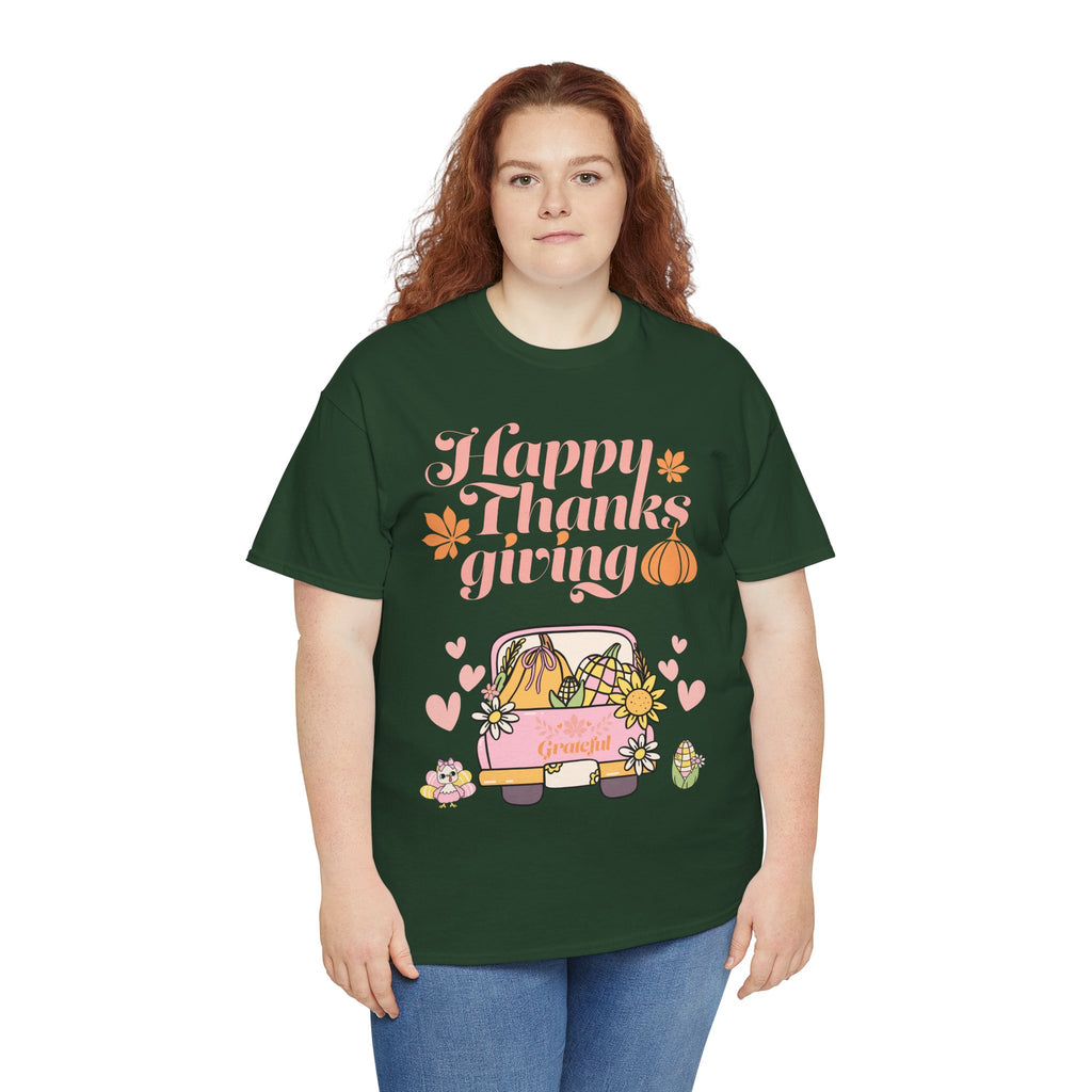 Happy Thanksgiving Unisex Tee | Cozy Autumn Shirt for Family Gatherings, Thanksgiving Celebration, Fall Fashion, Cute Gift Idea