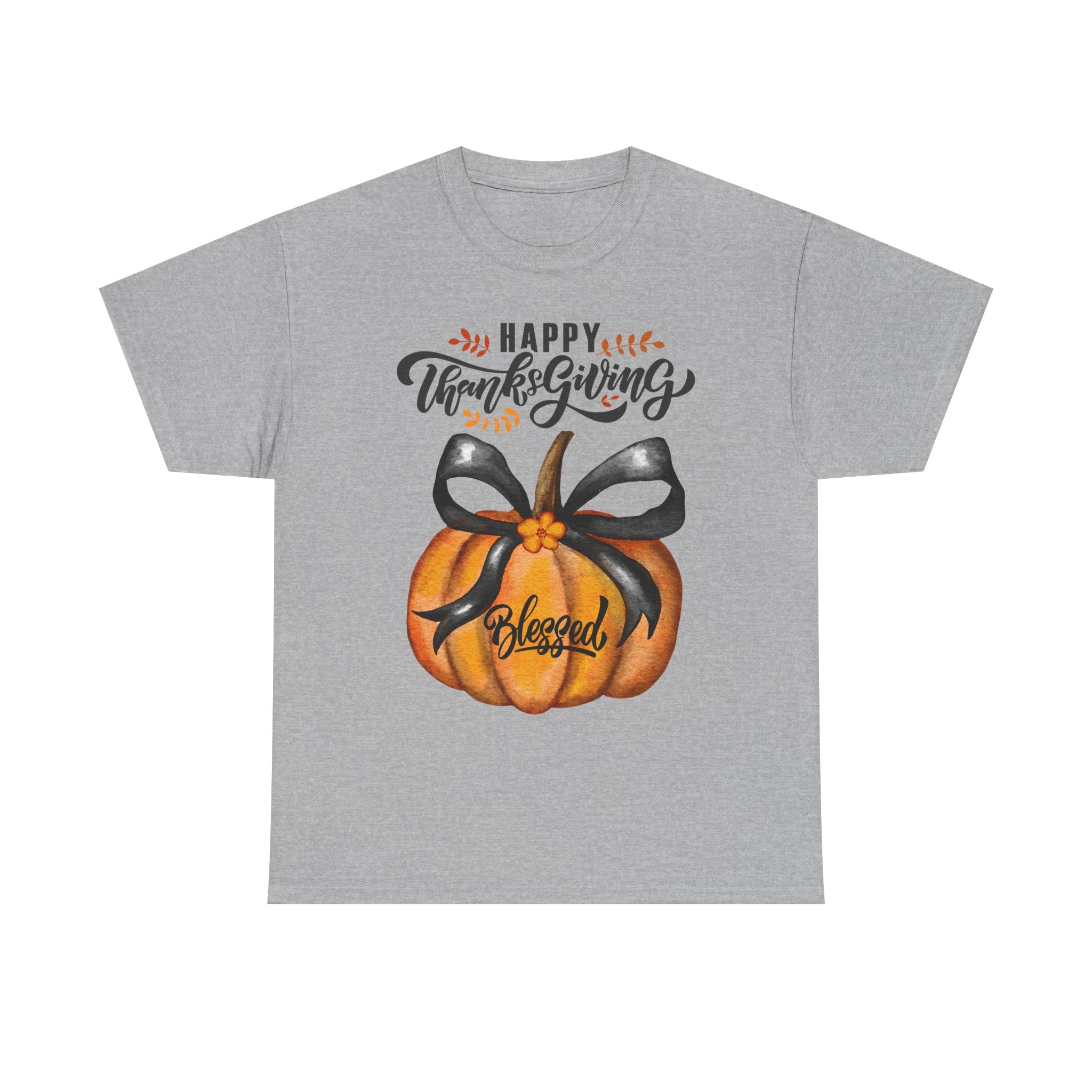 Thanksgiving Pumpkin Tee - Happy Thanksgiving, Blessed Shirt, Fall Apparel, Unisex Cotton Tee, Holiday Gift