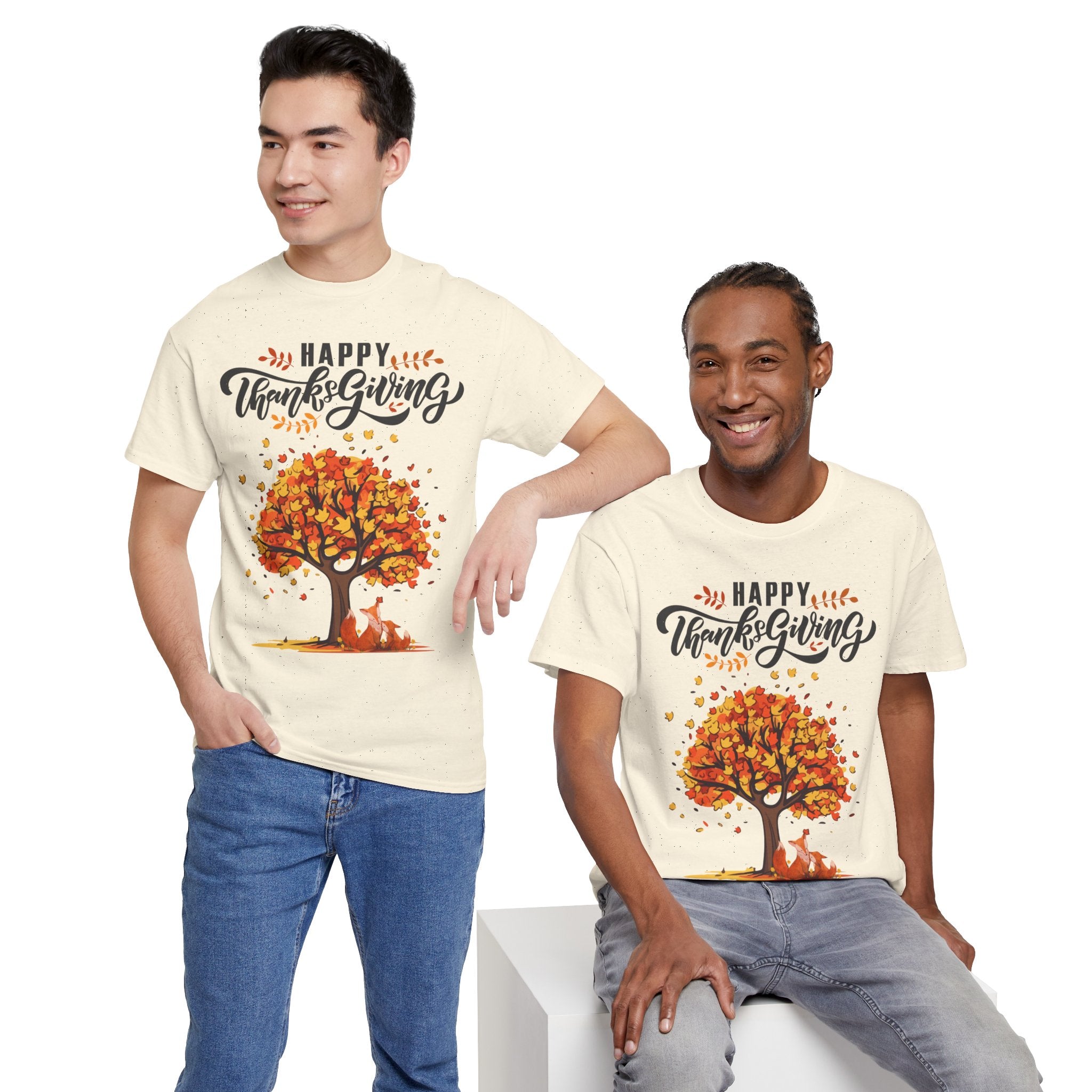 Thanksgiving Tree Tee, Fall T-Shirt, Autumn Apparel, Cozy Gift for Family, Cute Holiday Top