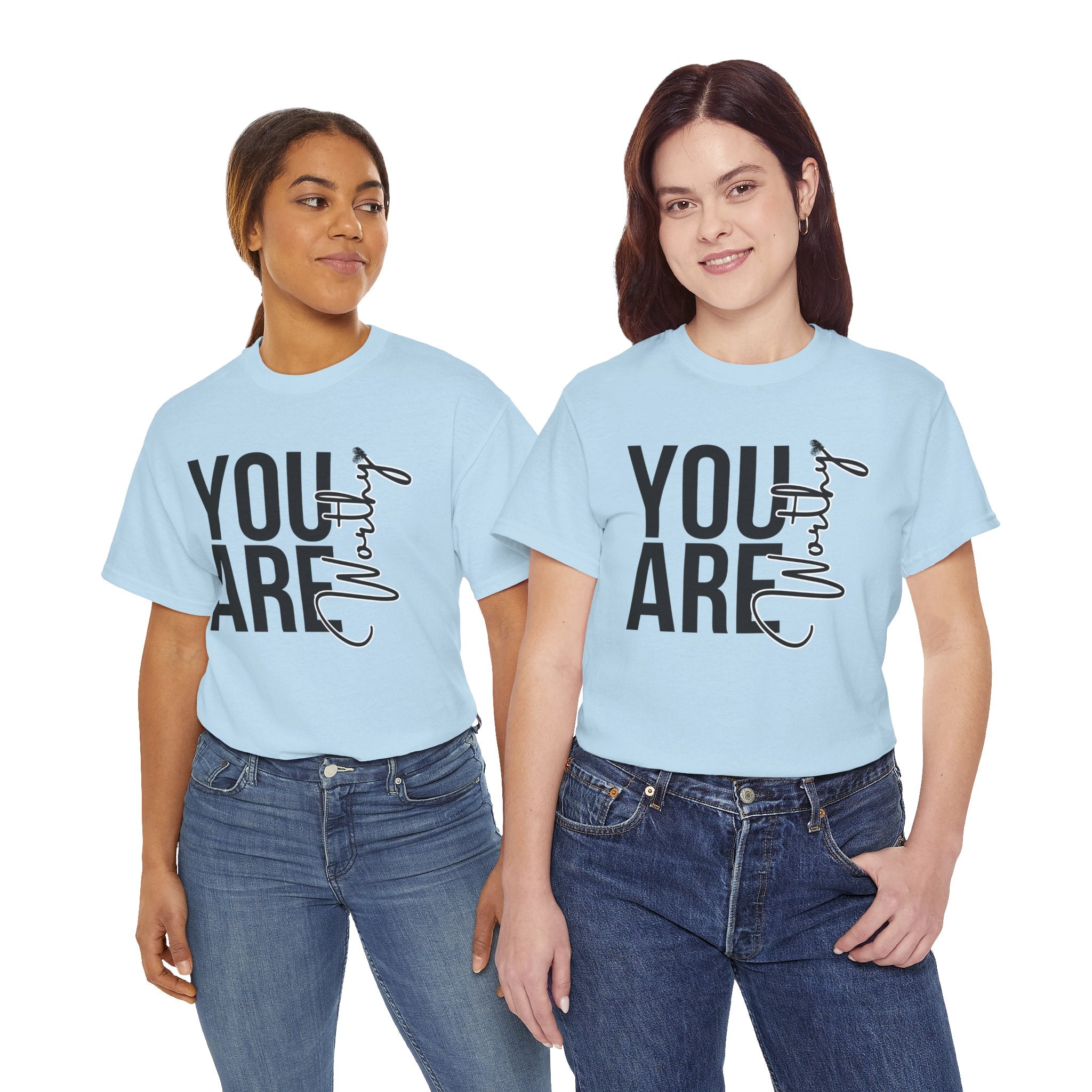 You Are Worthy Unisex Heavy Cotton Tee, Motivational Quote Shirt, Gift for Friends, Self-Love Tee, Uplifting Apparel, Positive [...]
