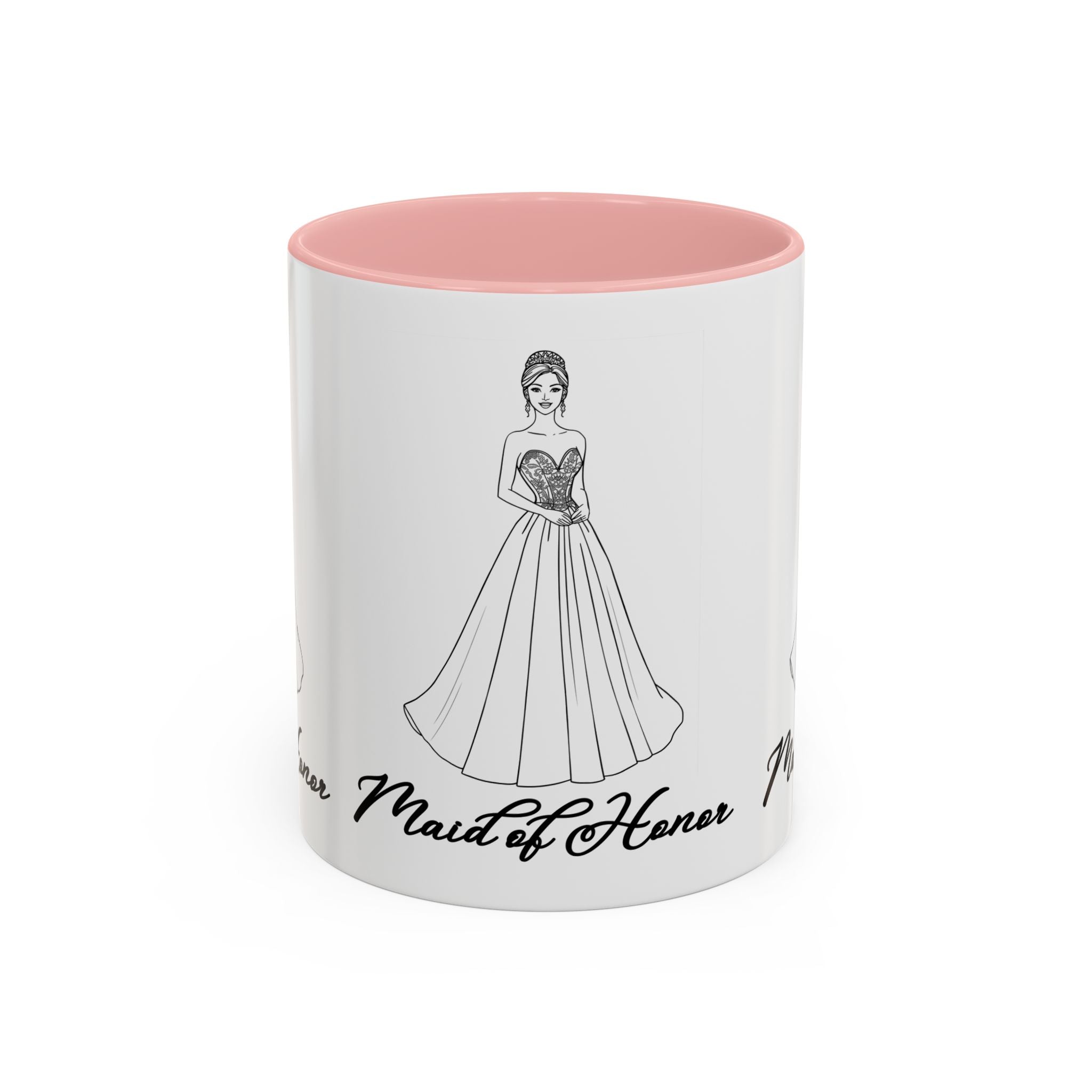 Maid of Honor Coffee Mug, Bridal Party Gift, Wedding Celebration Mug, Customizable Maid of Honor Cup, Cute Coffee Lover Gift