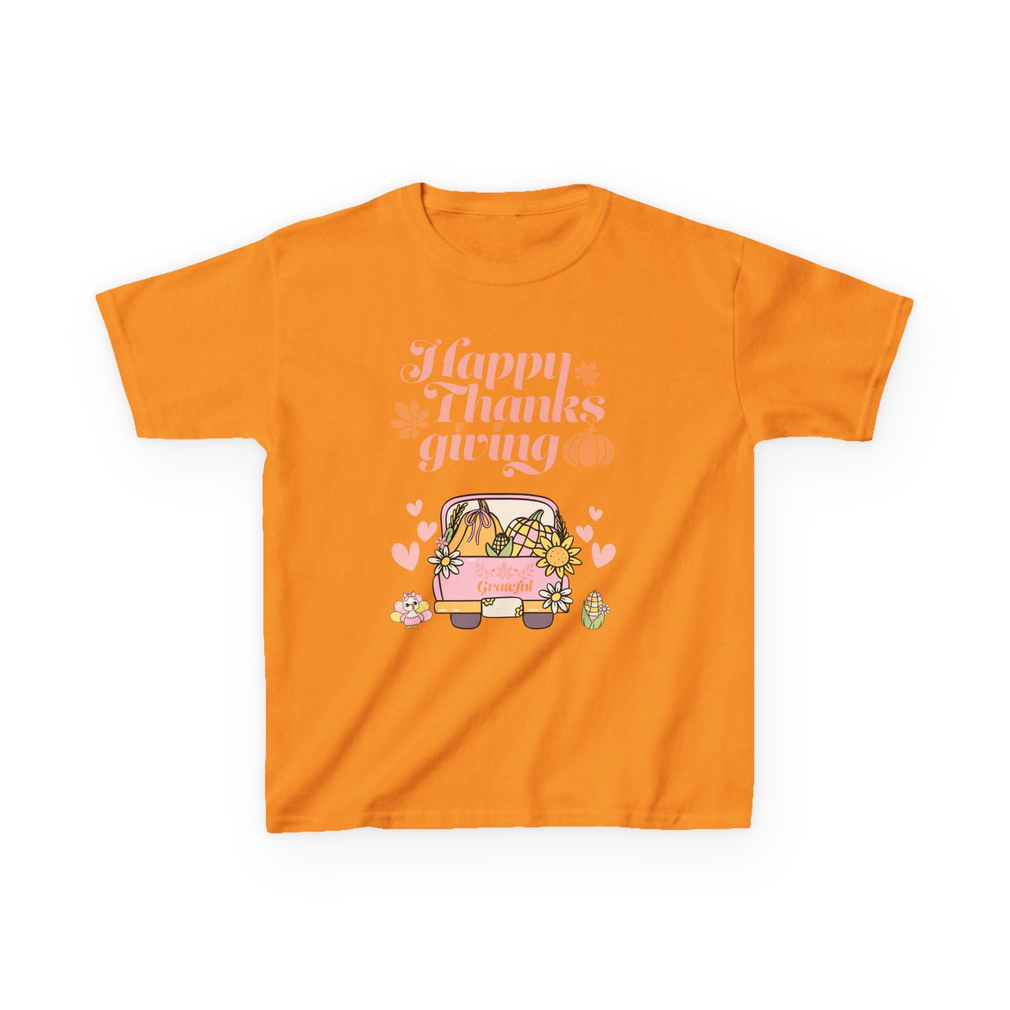 Happy Thanksgiving Kids Tee, Fall T-Shirt, Cute Pumpkin Shirt, Autumn Apparel, Kids Harvest Tee, Seasonal Kids Clothing