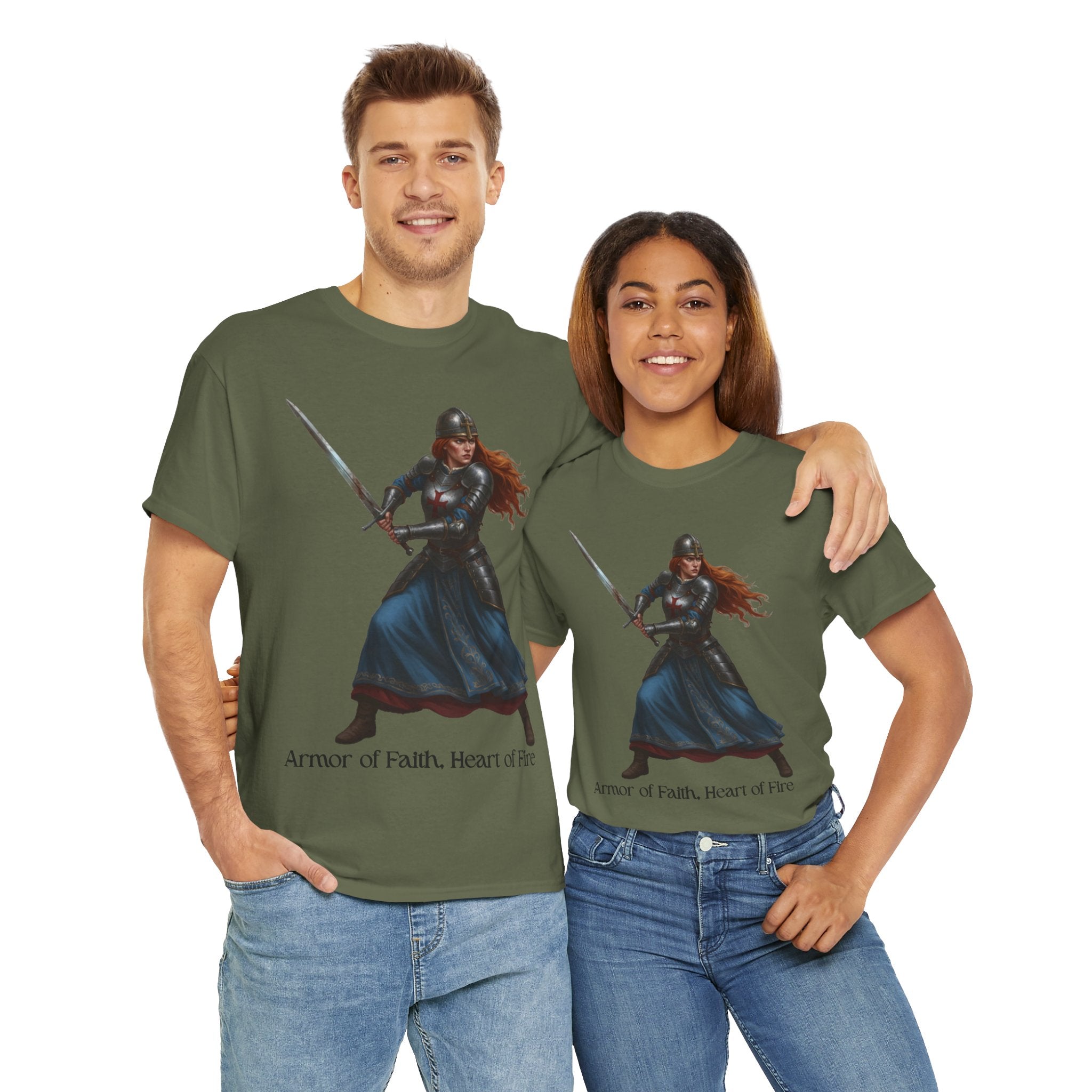 Warrior Spirit Unisex Heavy Cotton Tee, Inspirational Shirt, Fantasy Gift, Empowerment Merchandise, Soft Cotton Tee, Everyday Wear