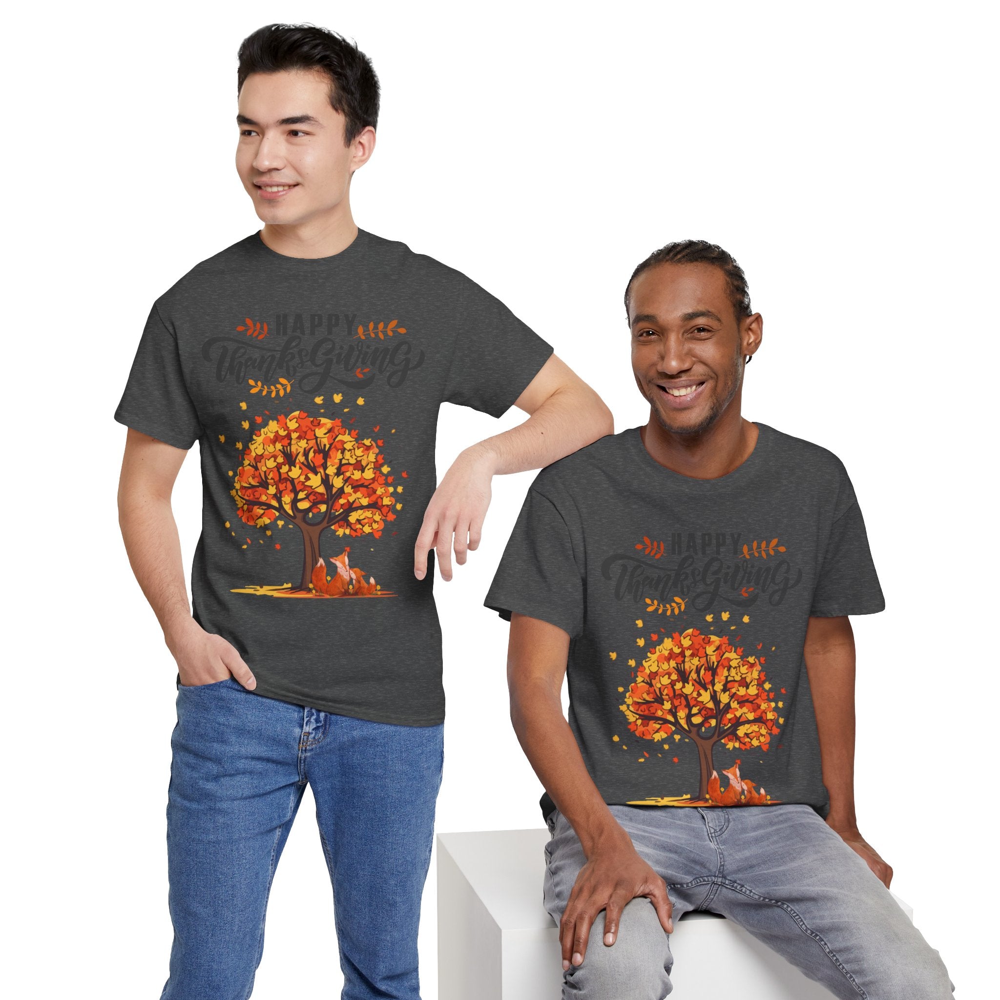 Thanksgiving Tree Tee, Fall T-Shirt, Autumn Apparel, Cozy Gift for Family, Cute Holiday Top