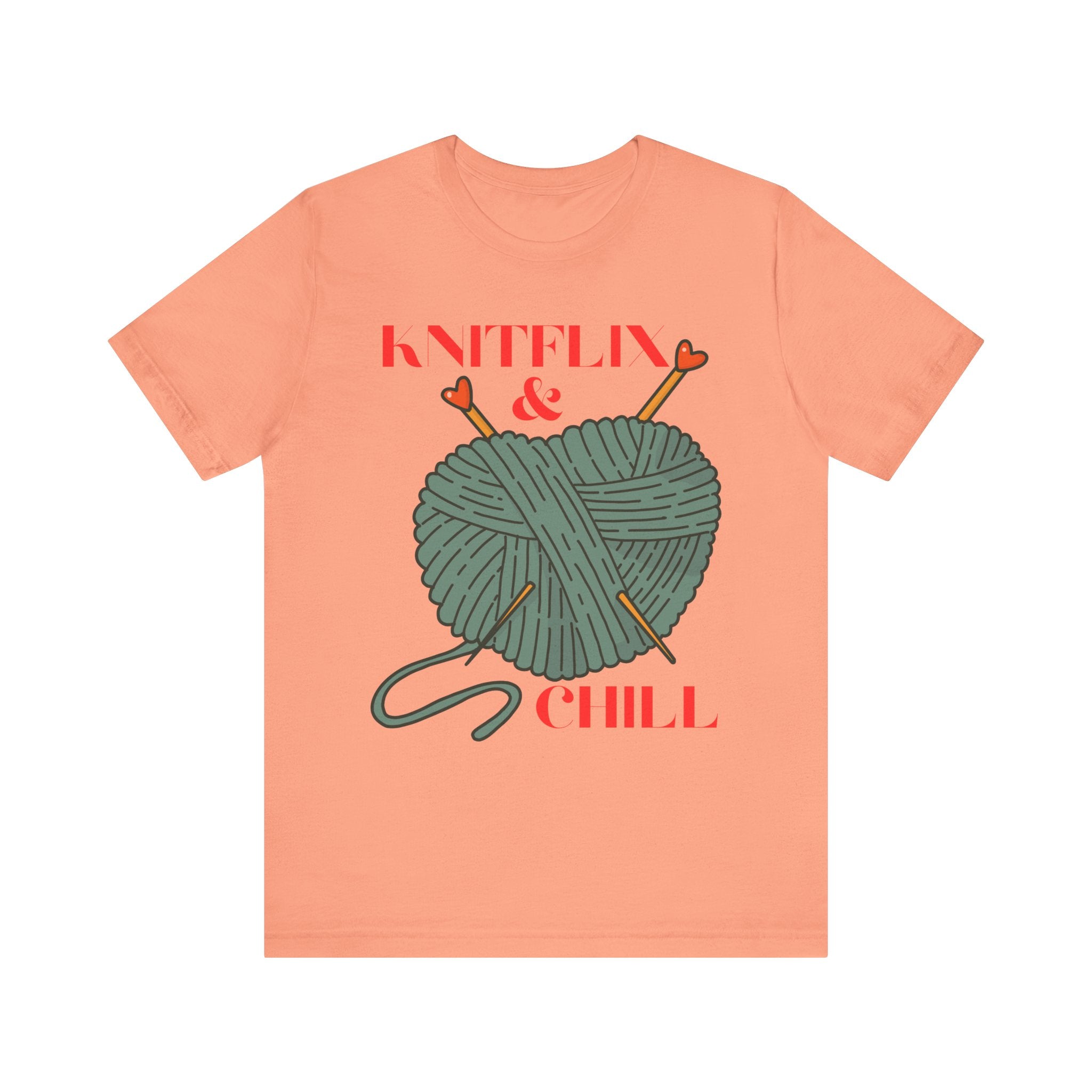 Knitflix & Chill Tee for Craft Lovers