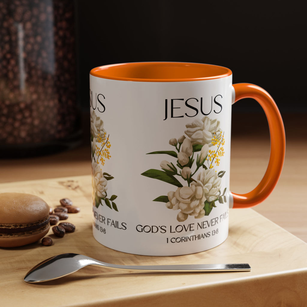 Inspirational Floral Coffee Mug 11/15 oz  - God's Love Design, Christian Gift, Home Decor, Mug for Faith, Coffee Lovers