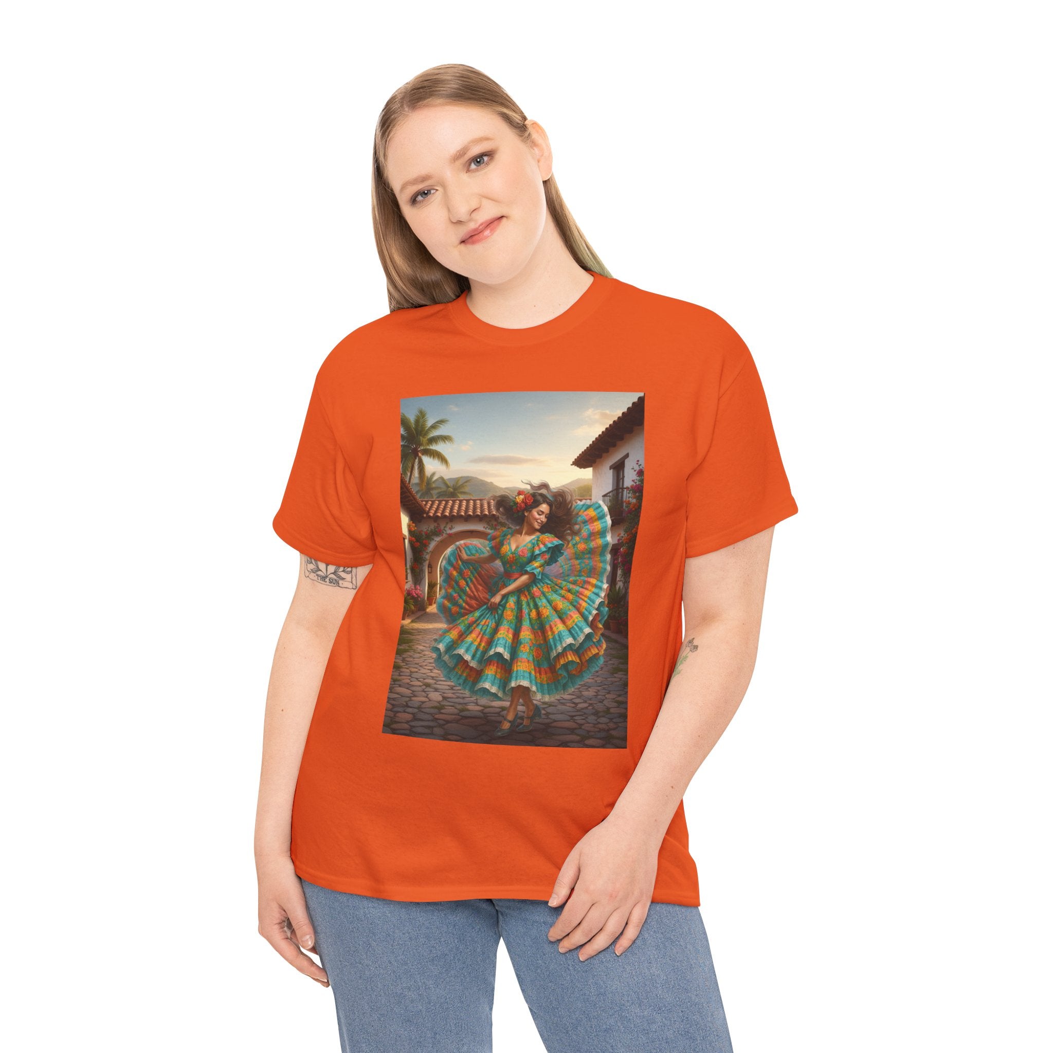 Folklórico Dancer Vibrant Graphic Tee - Perfect for Festivals, Casual Outings, Gifts, Dance Lovers, Unisex Fashion