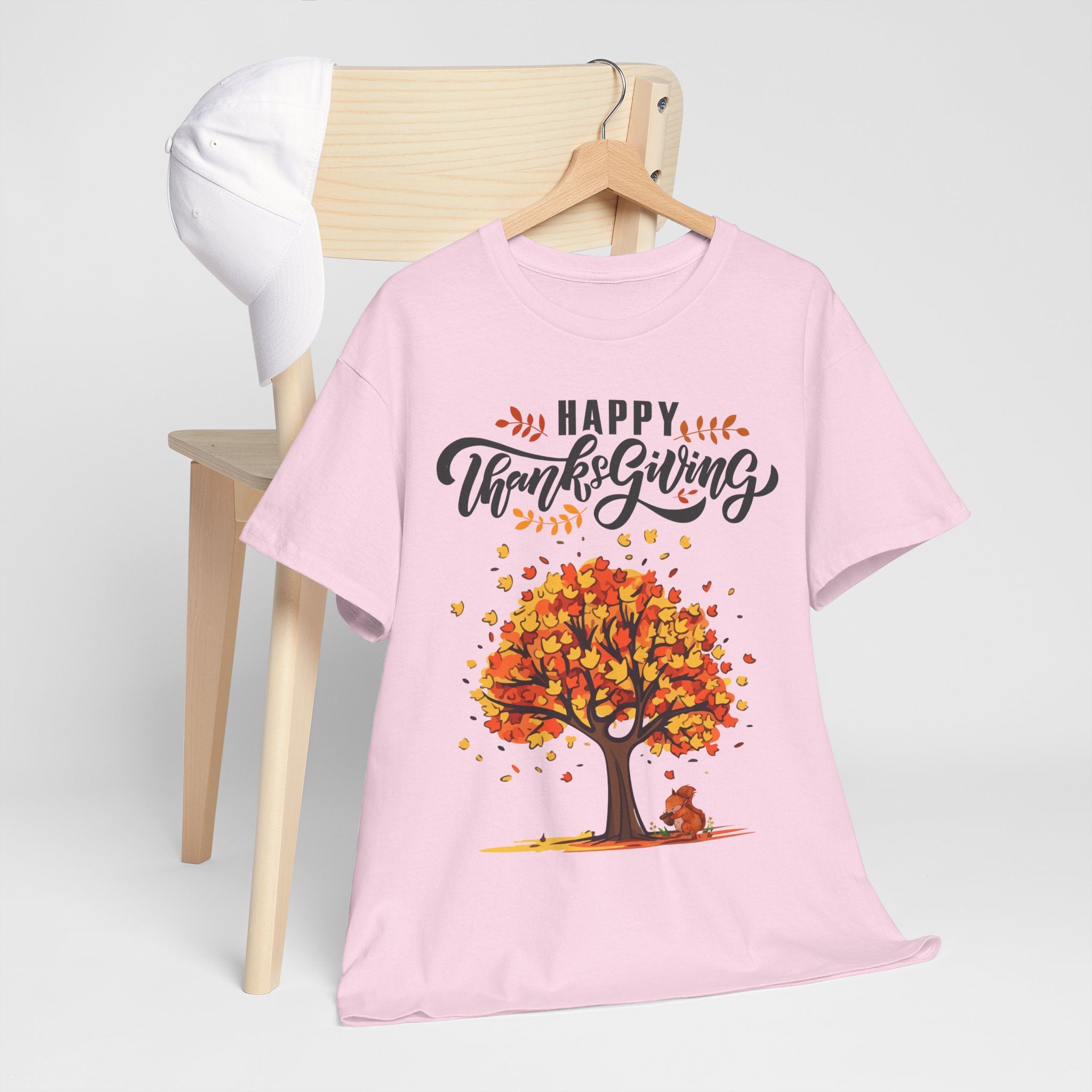 Happy Thanksgiving Tree Unisex Tee, Autumn Shirt, Holiday Apparel, Fall Fashion, Seasonal Gift