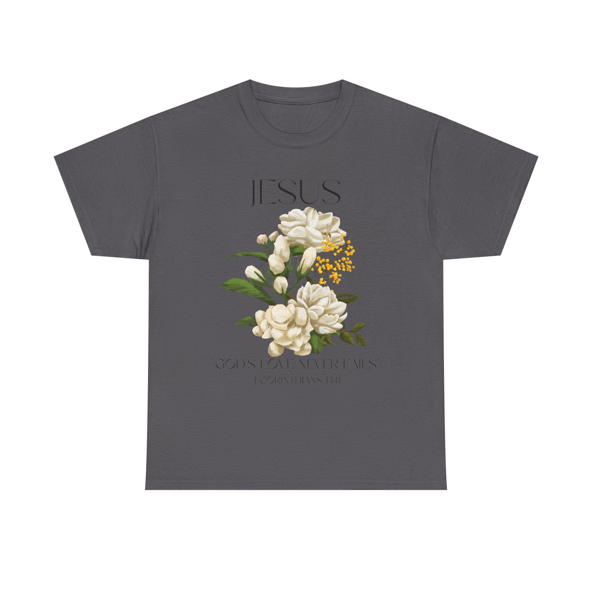 Jesus- God's love never fails-Unisex Heavy Cotton Tee