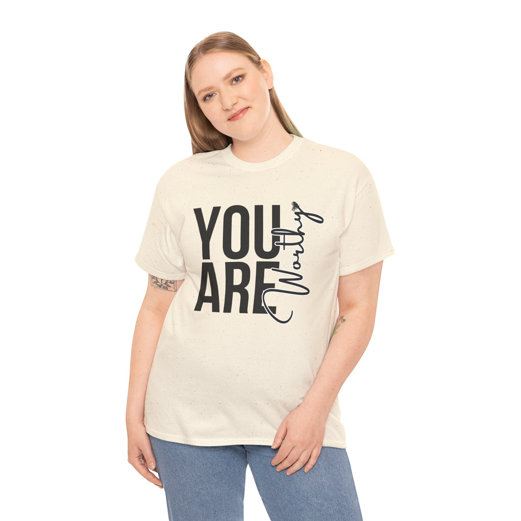You Are Worthy Unisex Heavy Cotton Tee, Motivational Quote Shirt, Gift for Friends, Self-Love Tee, Uplifting Apparel, Positive [...]