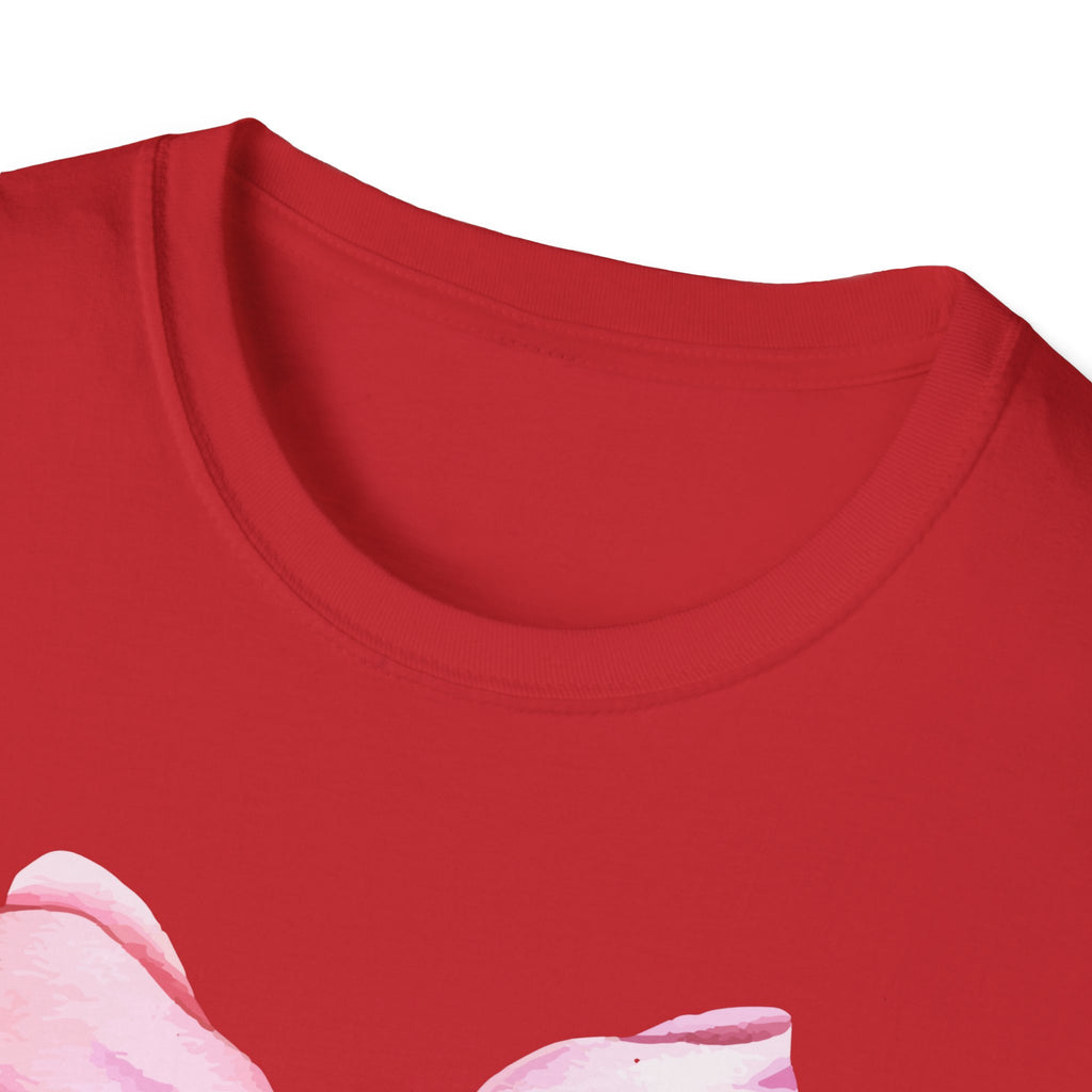 Thankful & Grateful Bow T-Shirt, Unisex Softstyle Tee, Thanksgiving Gift, Fall Apparel, Cute Casual Wear, Gratitude Shirt