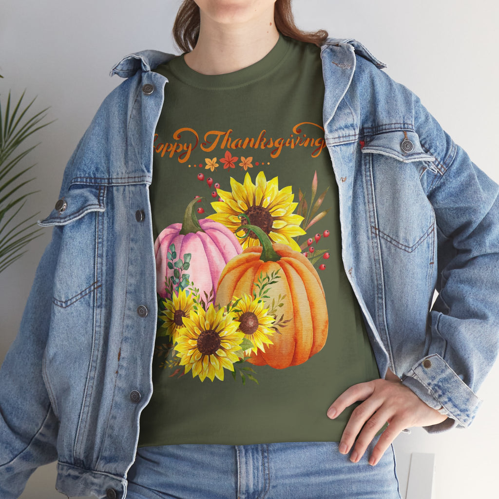 Thanksgiving T-shirts, Pumpkin Tee, Autumn Shirt, Unisex Fall Apparel, Holiday Gift, Cozy Outfit, Harvest Festival Clothing