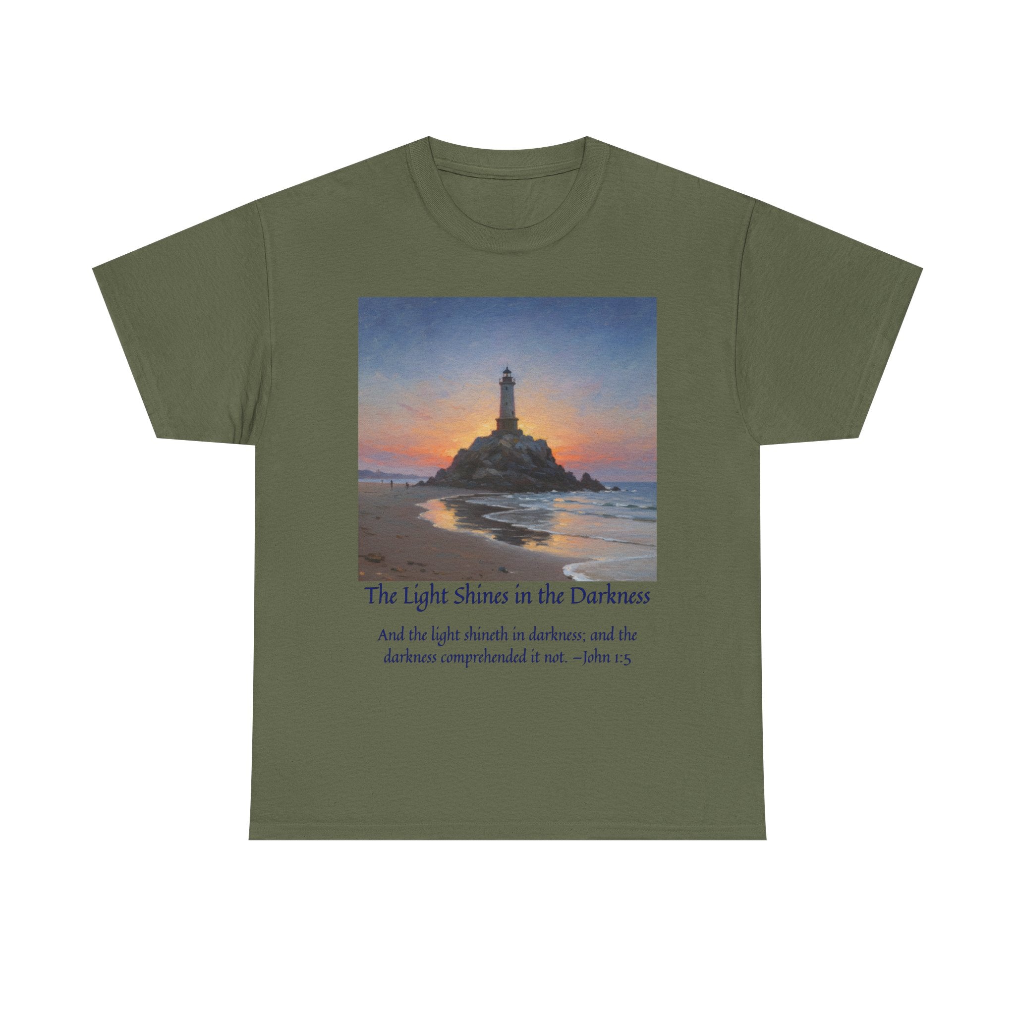 Light in Darkness Unisex Cotton Tee-inspired by Monet, Inspirational Shirt, Bible Verse Tee, Faith-Based Apparel, Perfect Gift for All Occasions