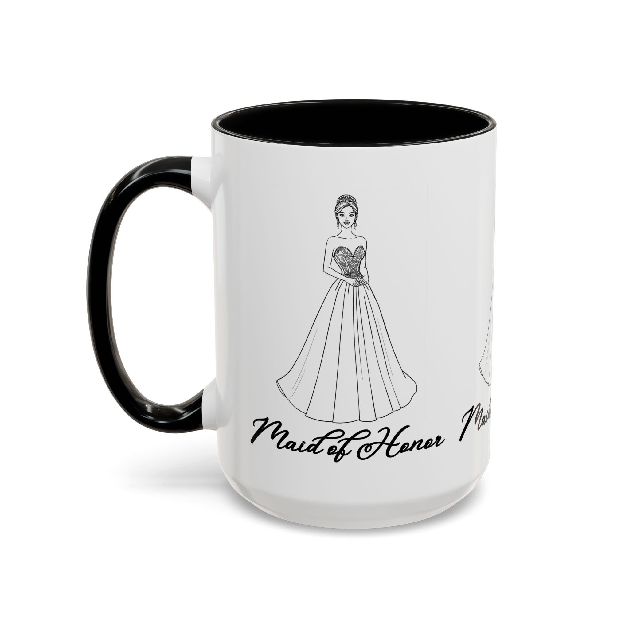 Maid of Honor Coffee Mug, Bridal Party Gift, Wedding Celebration Mug, Customizable Maid of Honor Cup, Cute Coffee Lover Gift