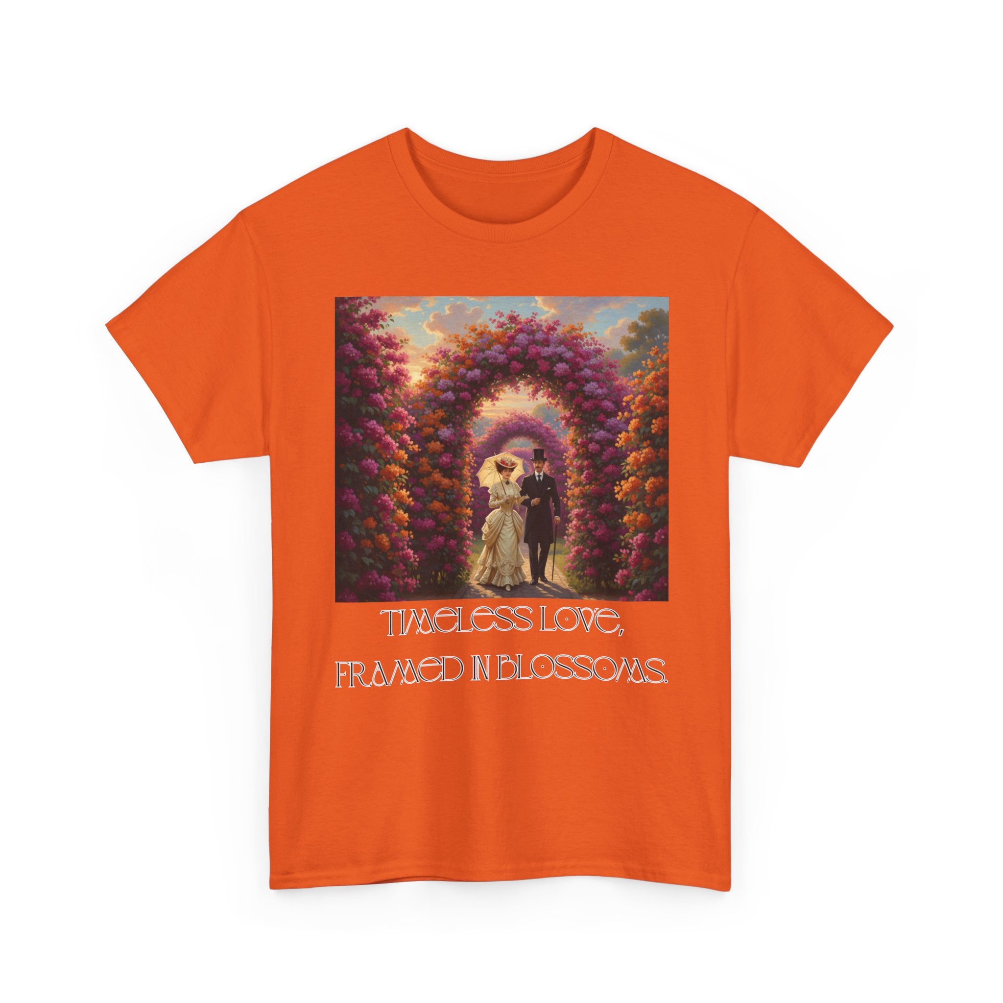 Whimsical Unisex Heavy Cotton Tee, Bohemian Vintage Shirt, Relaxed Fit Graphic Tee, Spring Flower T-Shirt, Casual Everyday Wear