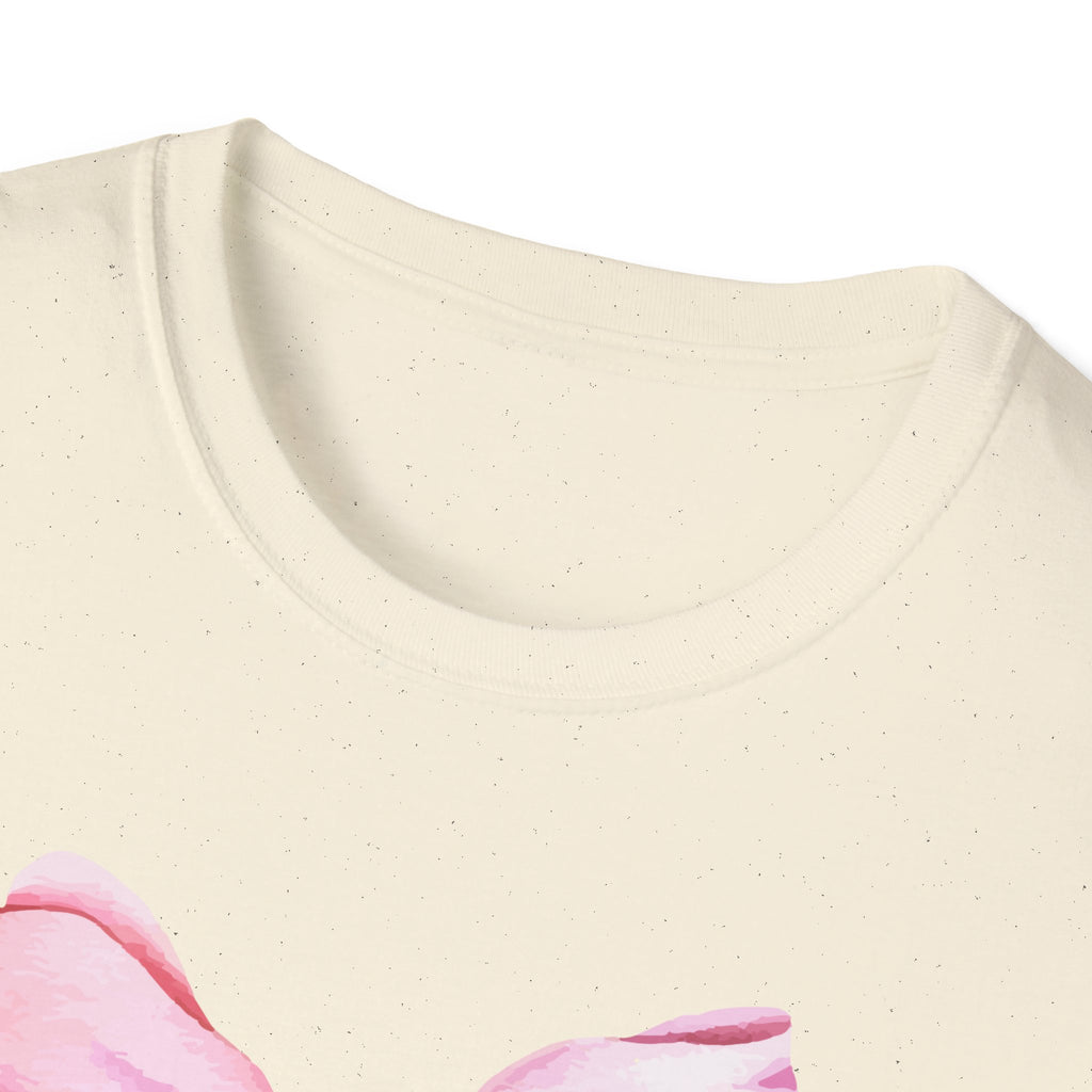 Thankful & Grateful Bow T-Shirt, Unisex Softstyle Tee, Thanksgiving Gift, Fall Apparel, Cute Casual Wear, Gratitude Shirt