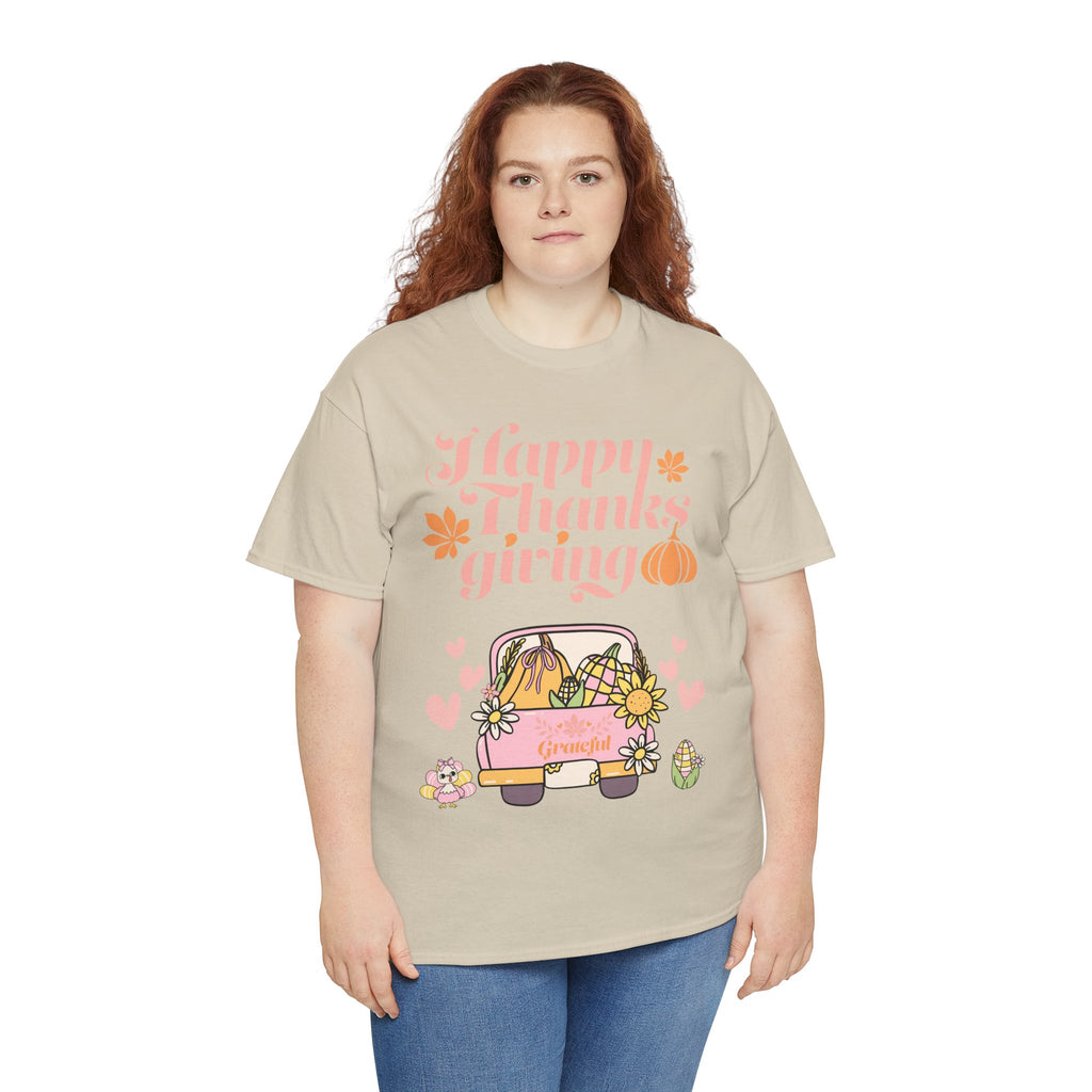 Happy Thanksgiving Unisex Tee | Cozy Autumn Shirt for Family Gatherings, Thanksgiving Celebration, Fall Fashion, Cute Gift Idea