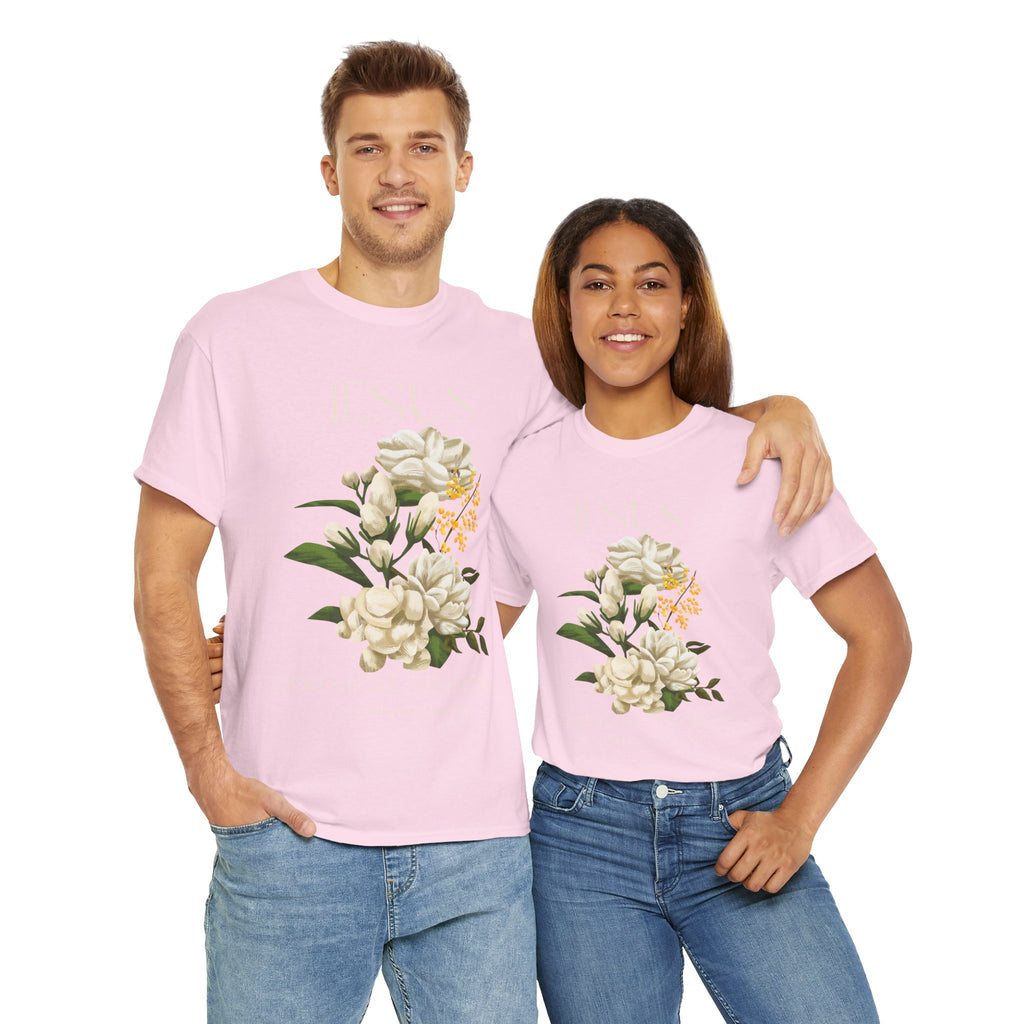 Jesus/Floral Faith T-Shirt // Vintage Jesus Graphic Tee, Inspirational Gift, Spring Fashion, Religious Apparel, Casualwear